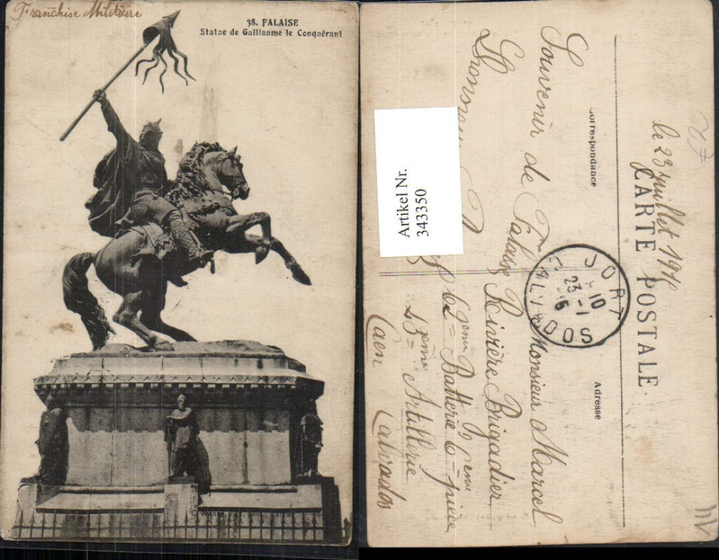 343350,Basse-Normandie Calvados Falaise Statue de Guillaume-le-Conquerant Denkmal