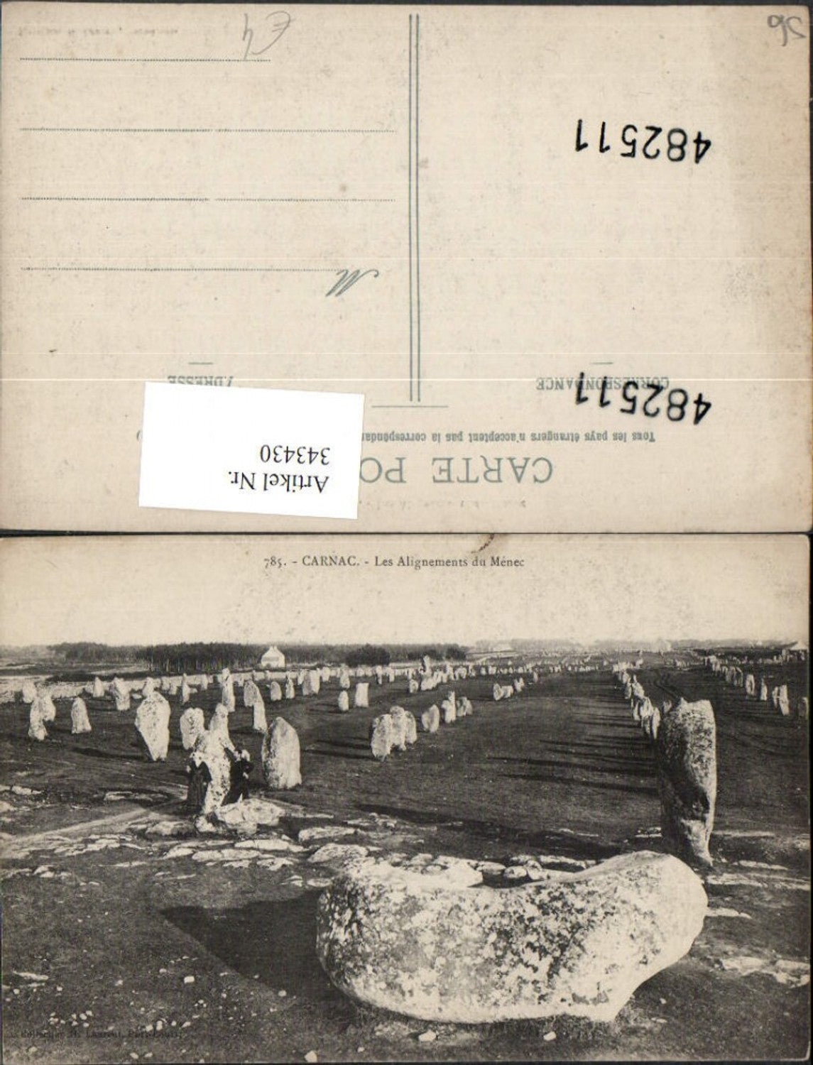 343430,Bretagne Morbihan Carnac Les Alignements du Menec Steinreihe Steine