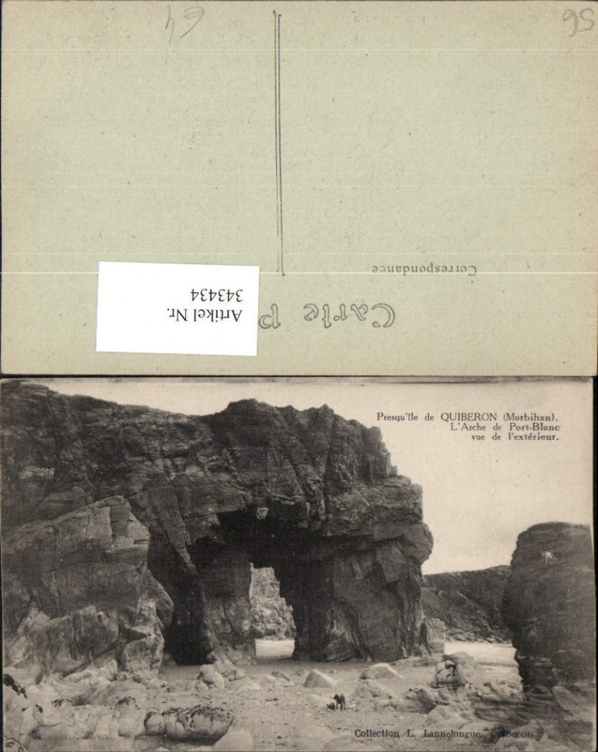 343434,Bretagne Morbihan Quiberon L'Arche de Port-Blanc Felsbogen Strand