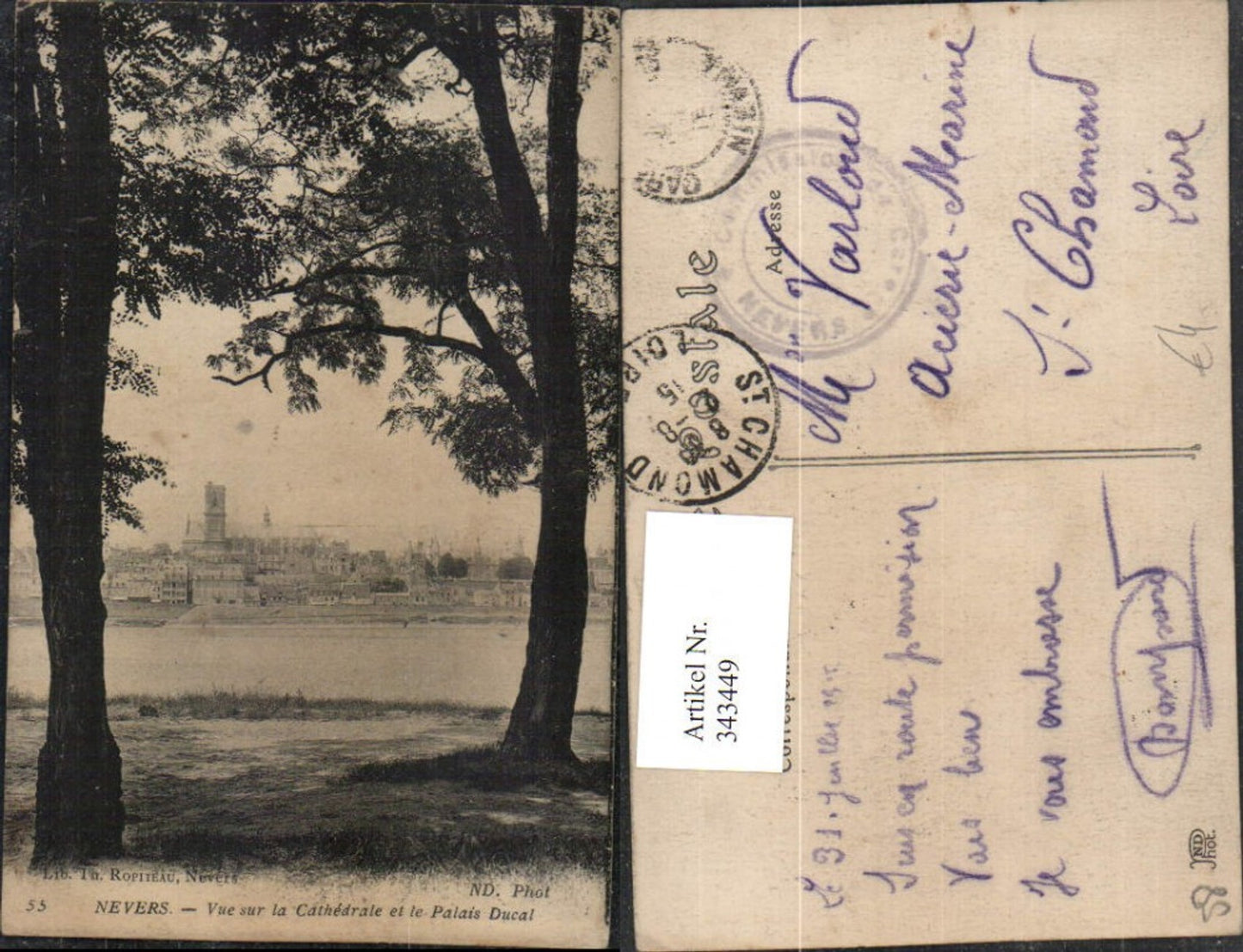343449,Burgund Nievre Nevers Vue sur la Cathedrale et le Palais Ducal Teilansicht