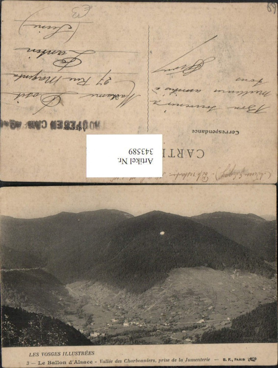 343589,Elsass Haut-Rhin Vallee des Charbonniers prise de la Jumenterie Totale Bergkulisse