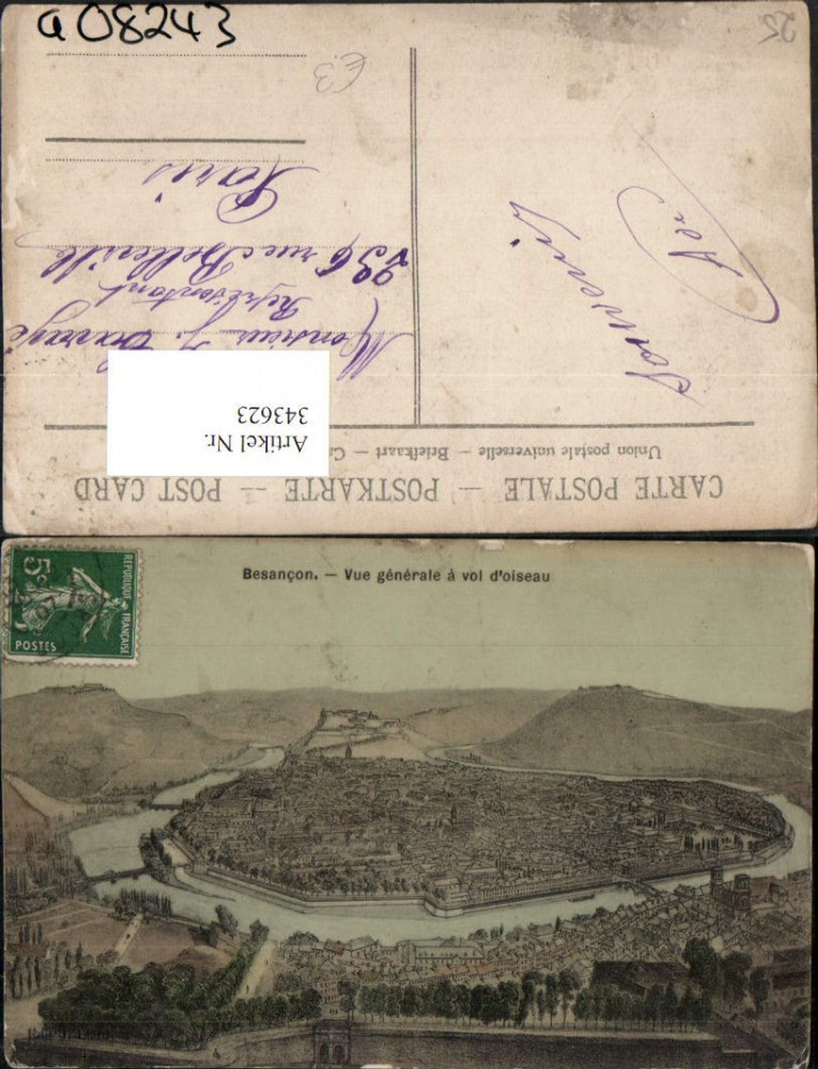 343623,Franche-Comte Doubs Besancon Vue generale a vol d'oiseau Totale
