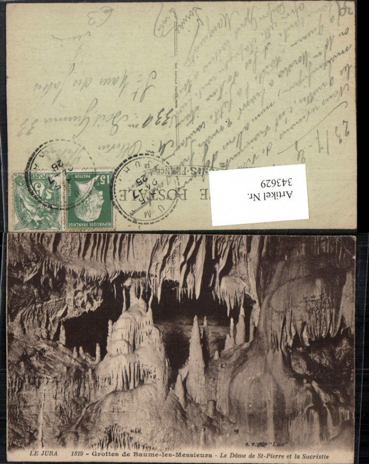 343629,Franche-Comte Jura Grottes de Baume-les-Messieurs Le Dome de St-Pierre Grotte