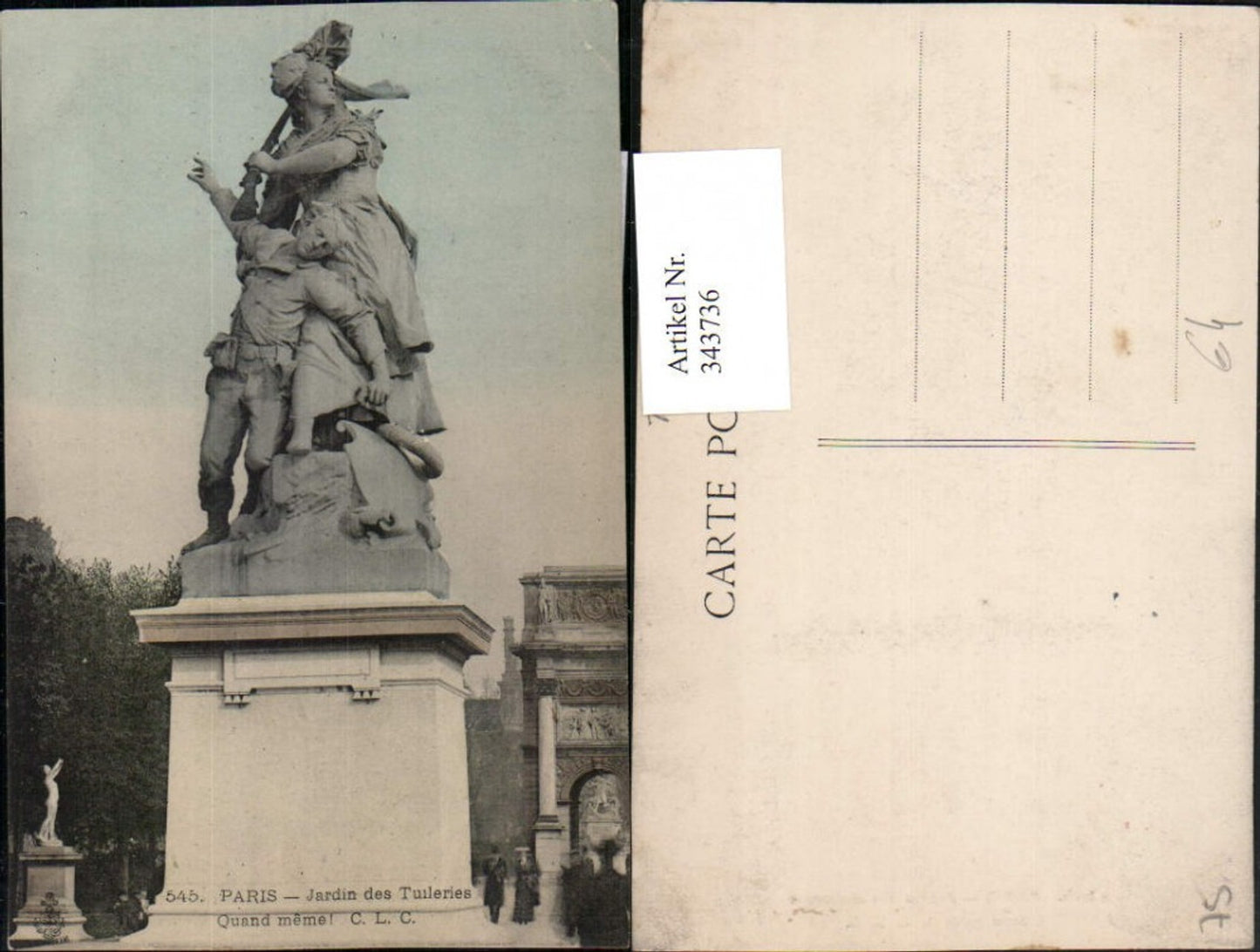 343736,Ile-de-France Paris Jardin des Tuileries Quand meme Statue