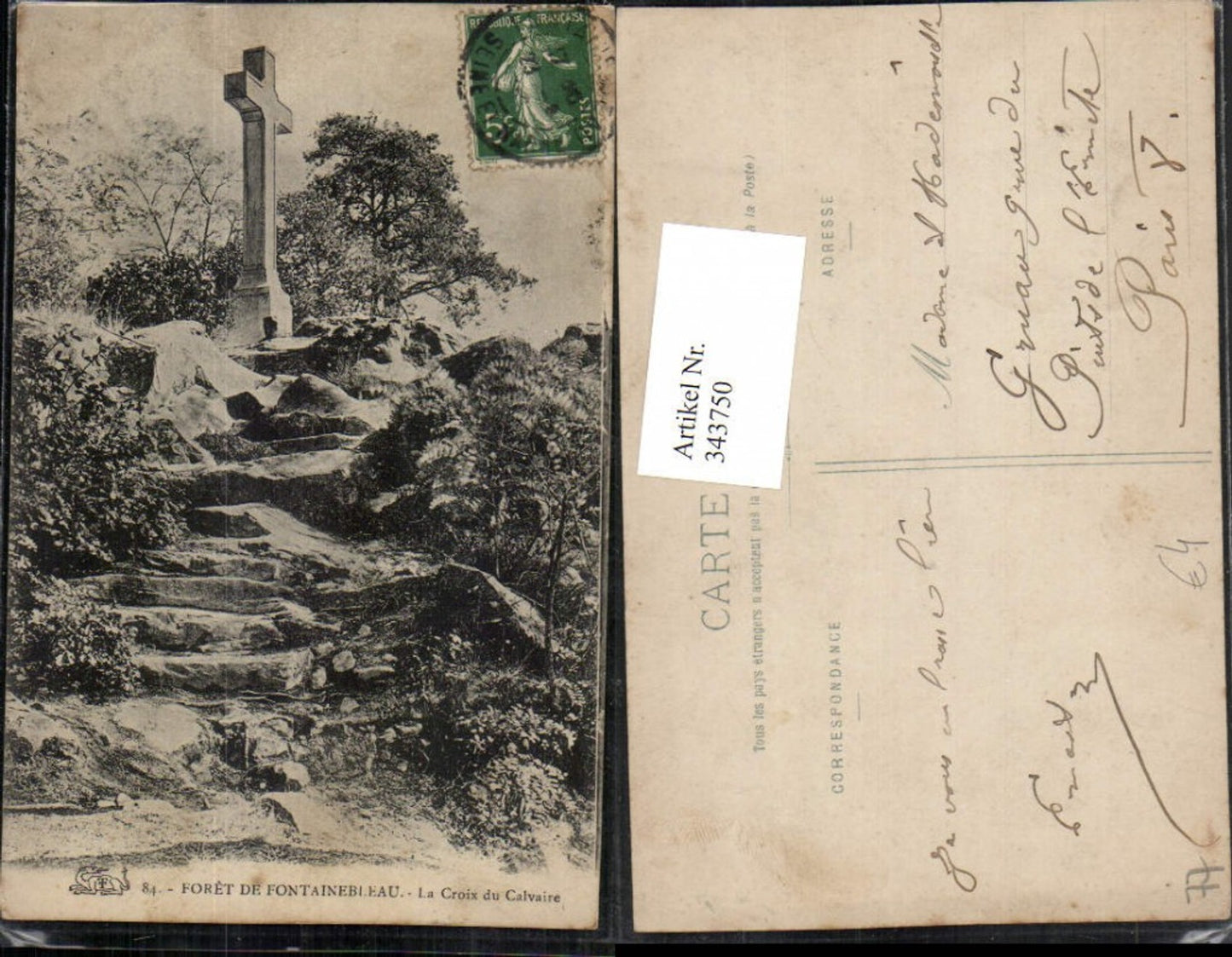 343750,Ile-de-France Seine-et-Marne Foret de Fontainebleau La Croix du Calvaire Kreuz