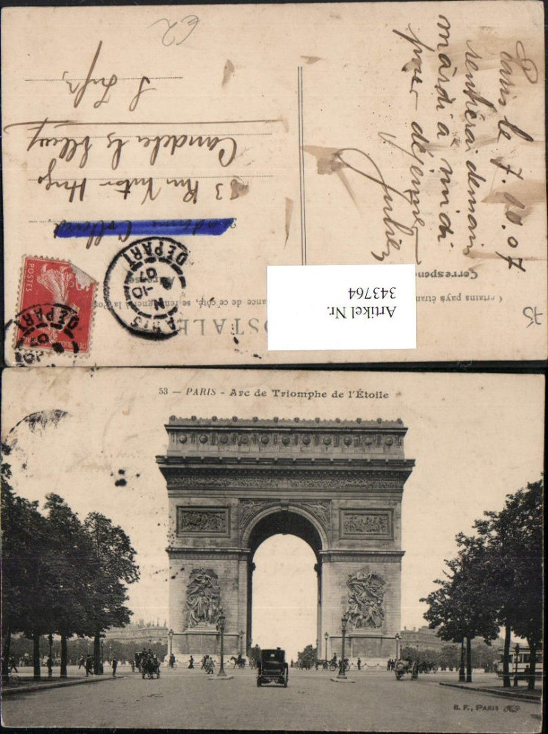 343764,Ile-de-France Paris Arc de Triomphe de l'Etoile Triumphbogen