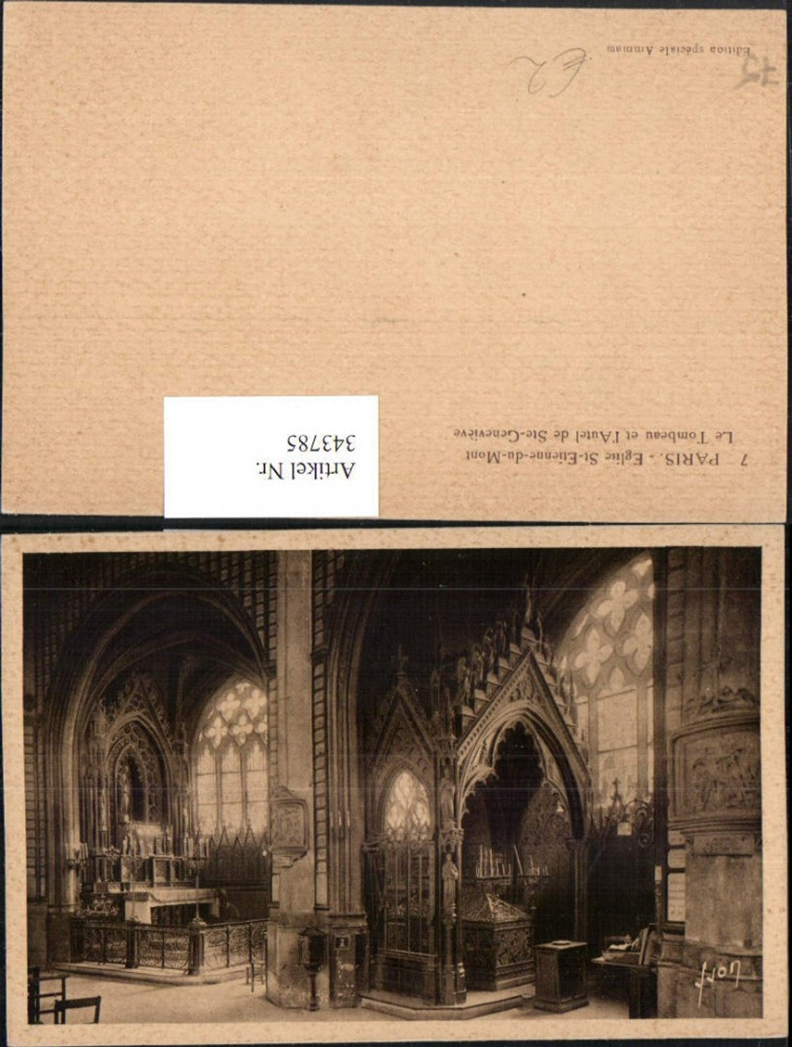 343785,Ile-de-France Paris Eglise St-Etienne-du-Mont Tombeau Autel de Ste-Genevieve Tomb