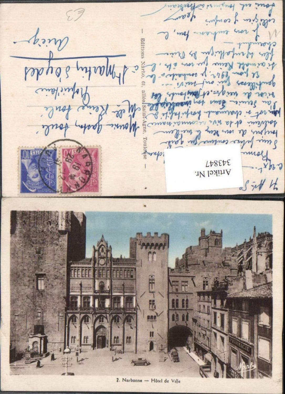 343847,Languedoc-Roussillon Aude Narbonne Hotel de Ville Rathaus