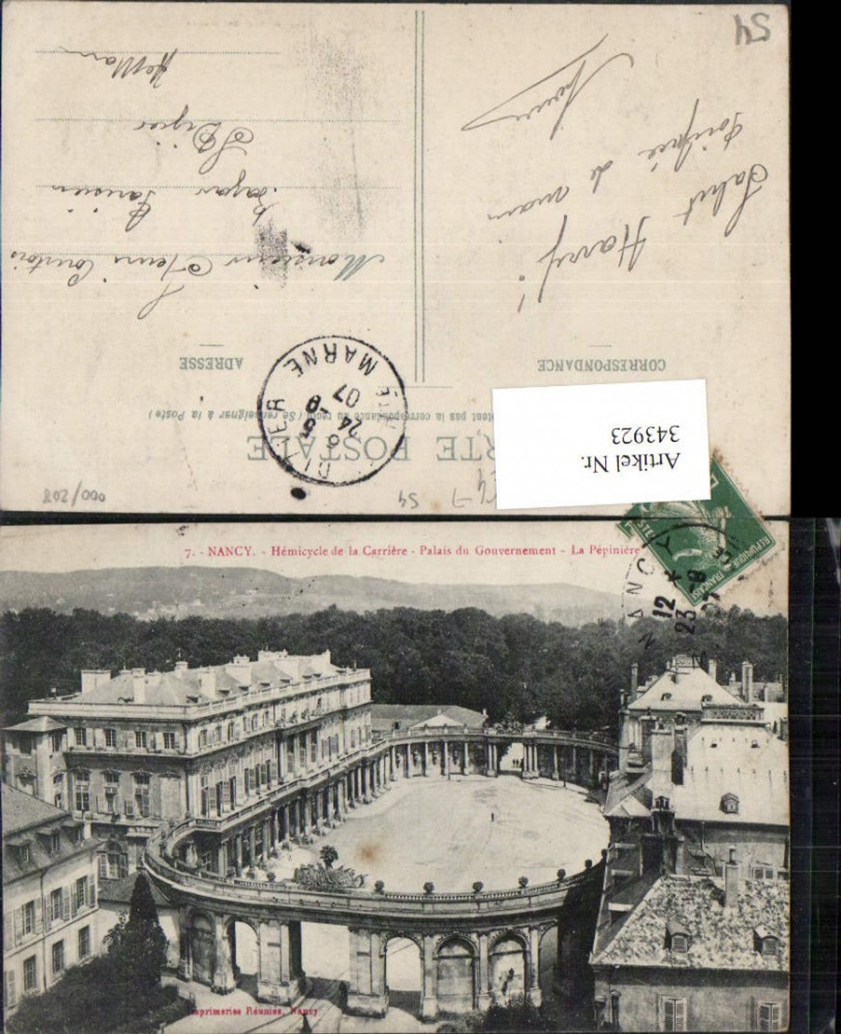 343923,Lothringen Meurthe-et-Moselle Nancy Palais du Gouvernement Hemicycle de la Carriere