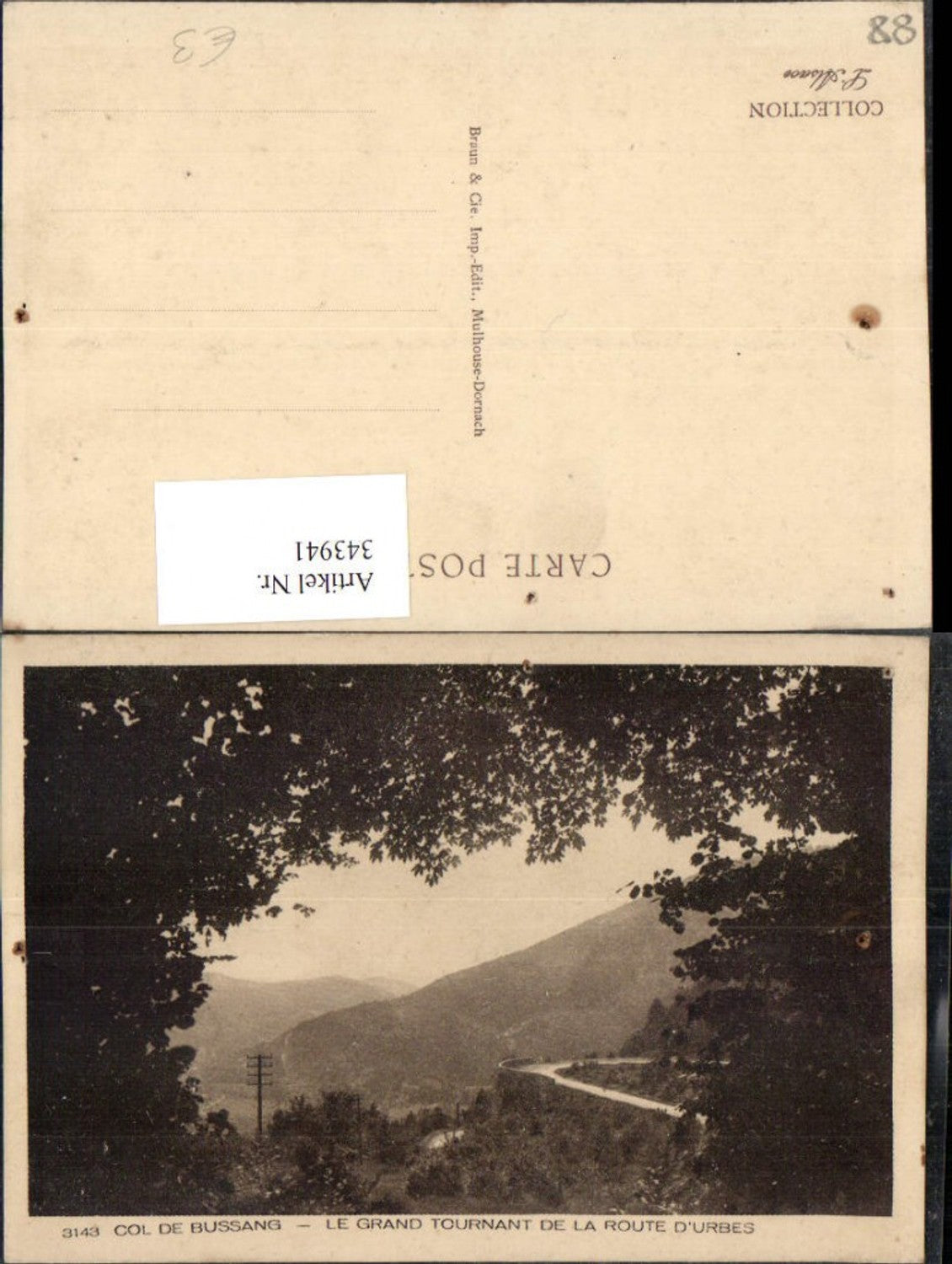 343941,Lothringen Vosges Col de Bussang Le Grand Tournant de la Route d'Urbes