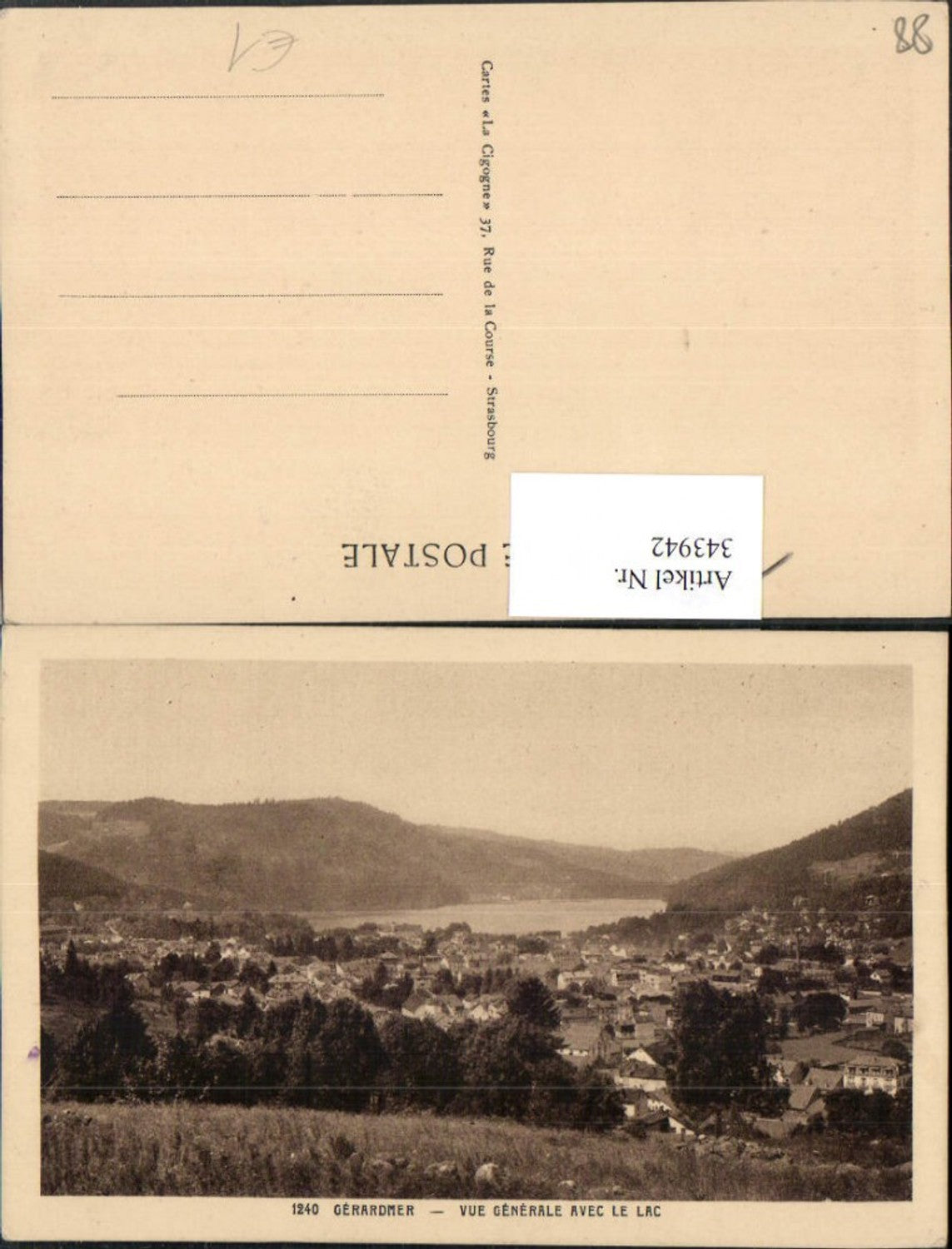 343942,Lothringen Vosges Gerardmer Vue Generale avec le Lac Totale