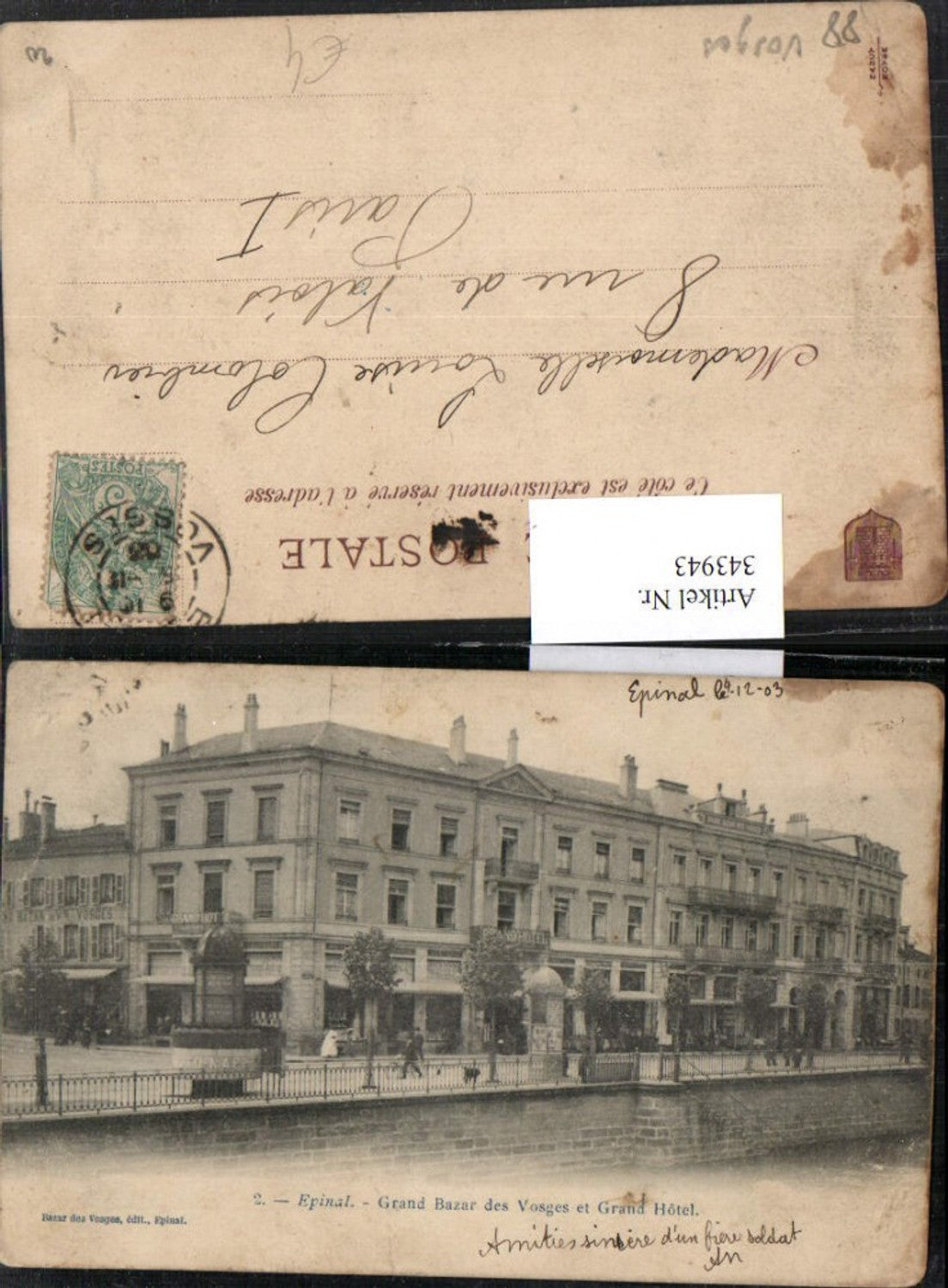 343943,Lothringen Vosges Epinal Grand Bazar des Vosges et Grand Hotel