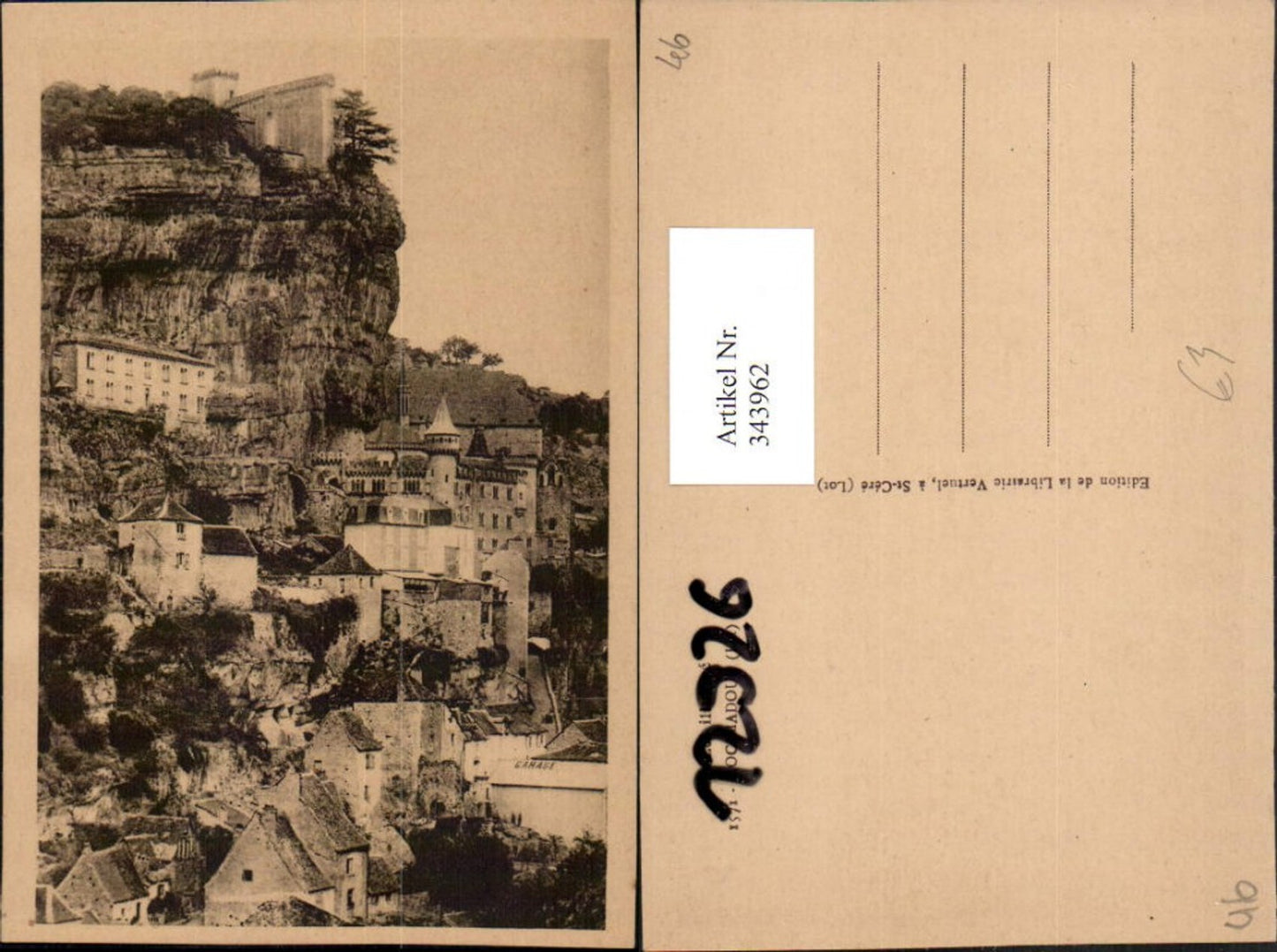 343962,Midi-Pyrenees Lot Rocamadour Teilansicht m. Schloss