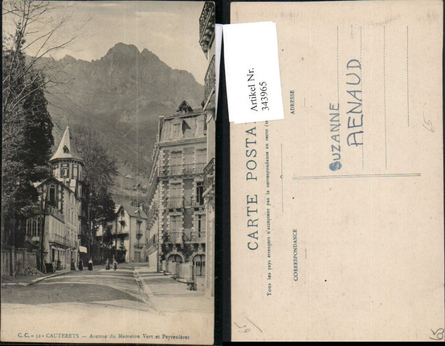 343965,Midi-Pyrenees Hautes-Pyrenees Cauterets Avenue Mamelon Vert et Peyrenieres Straßenansicht