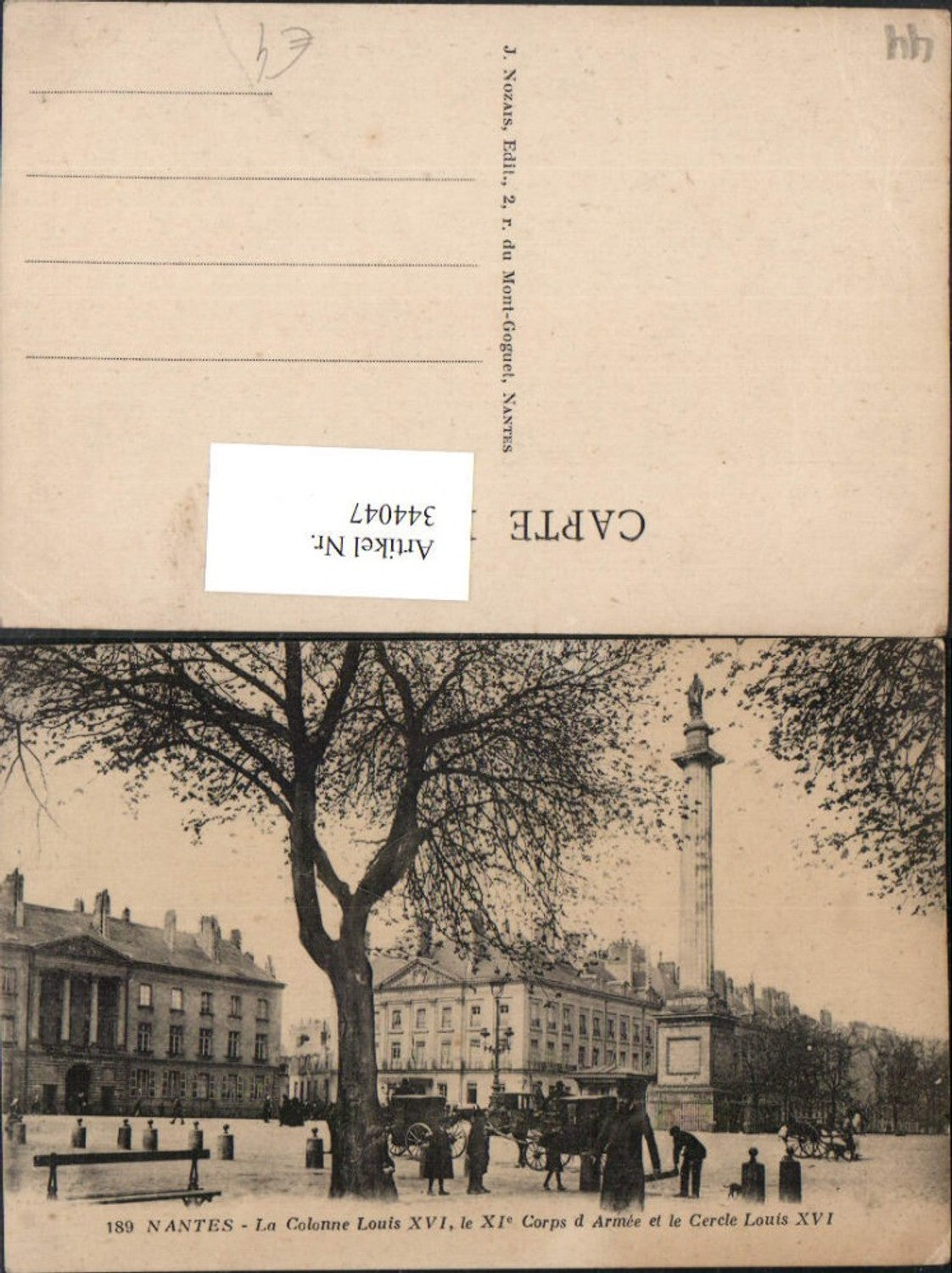 344047,Pays de la Loire Loire-Atlantique Nantes La Colonne Louis XVI Säule