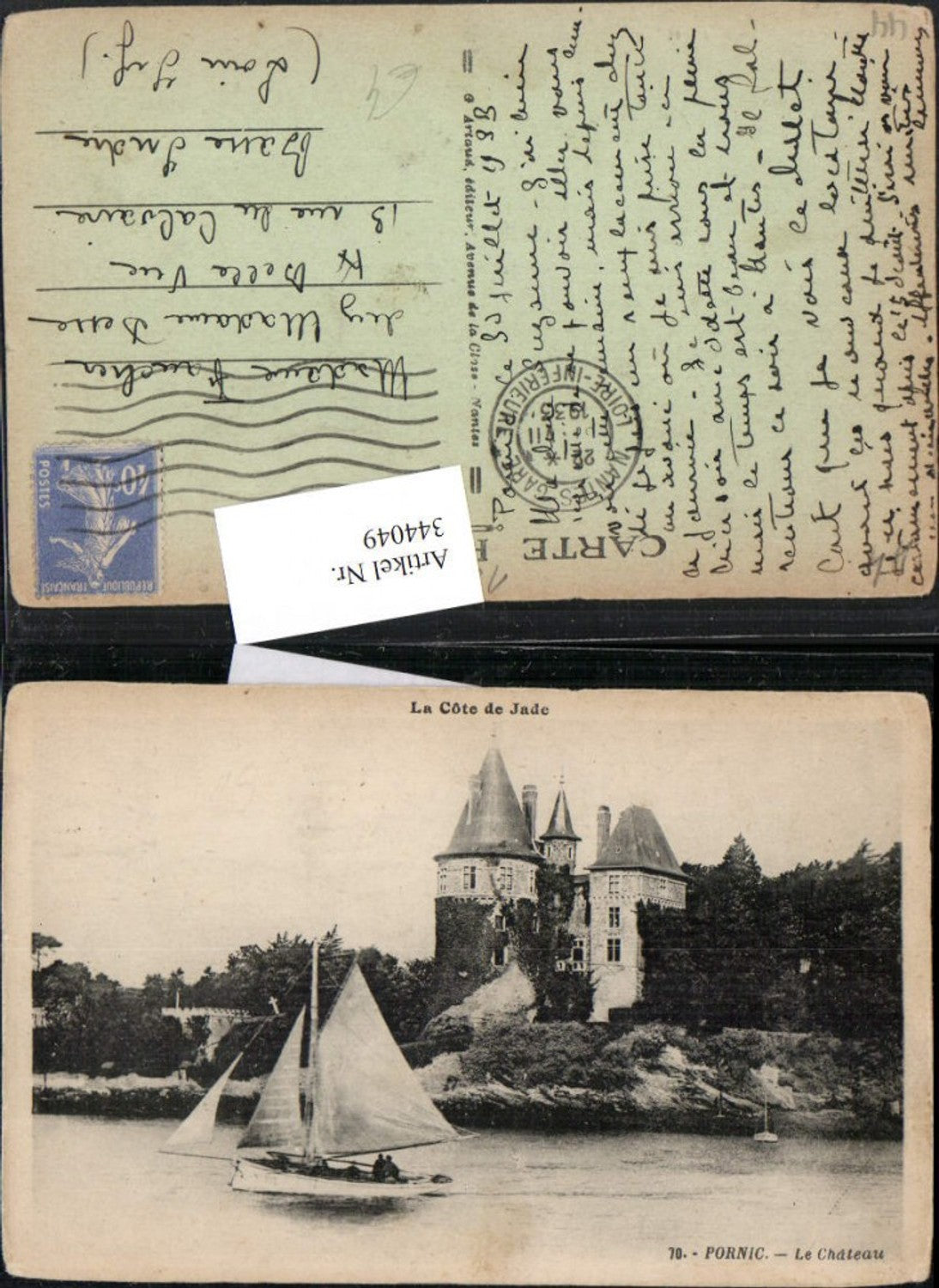 344049,Pays de la Loire Loire-Atlantique Pornic Le Chateau Schloss Segelboot