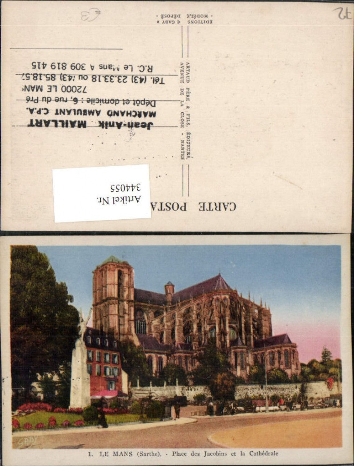 344055,Pays de la Loire Sarthe Le Mans Place des Jacobins et la Cathedrale Kirche