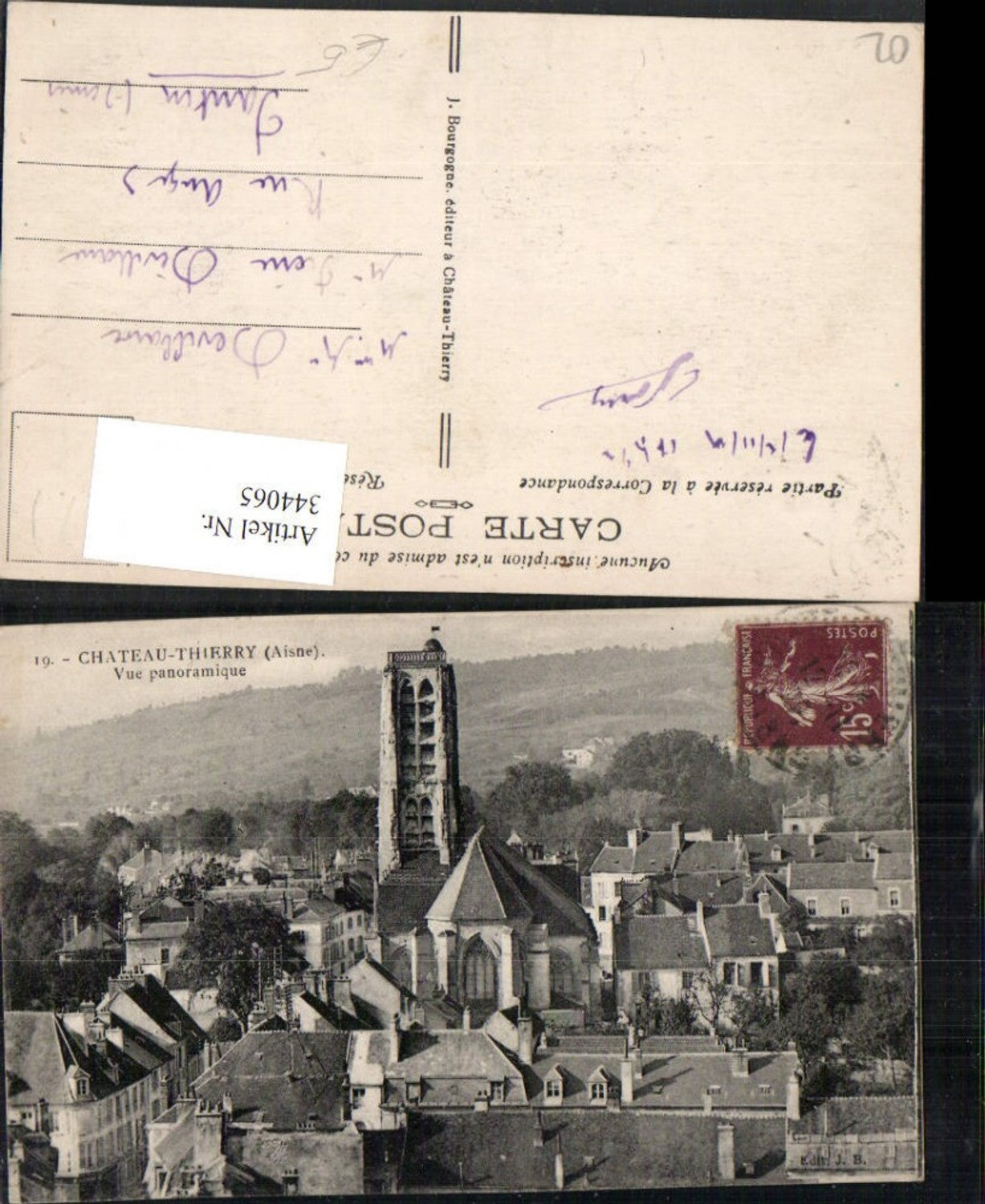 344065,Picardie Aisne Chateau-Thierry Vue panoramique Teilansicht Kirche