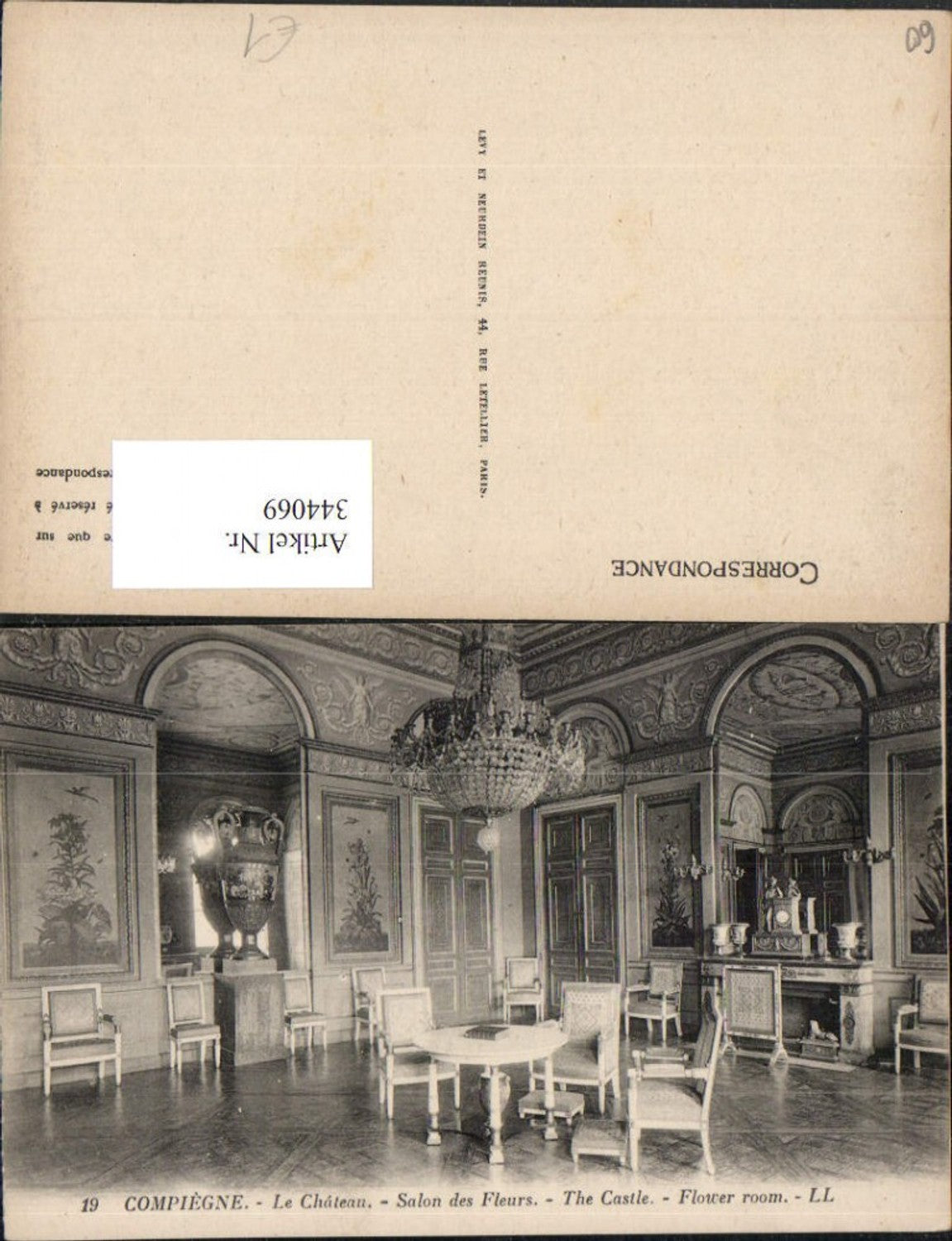 344069,Picardie Oise Compiegne Le Chateau Salon des Fleurs Schloss Zimmer