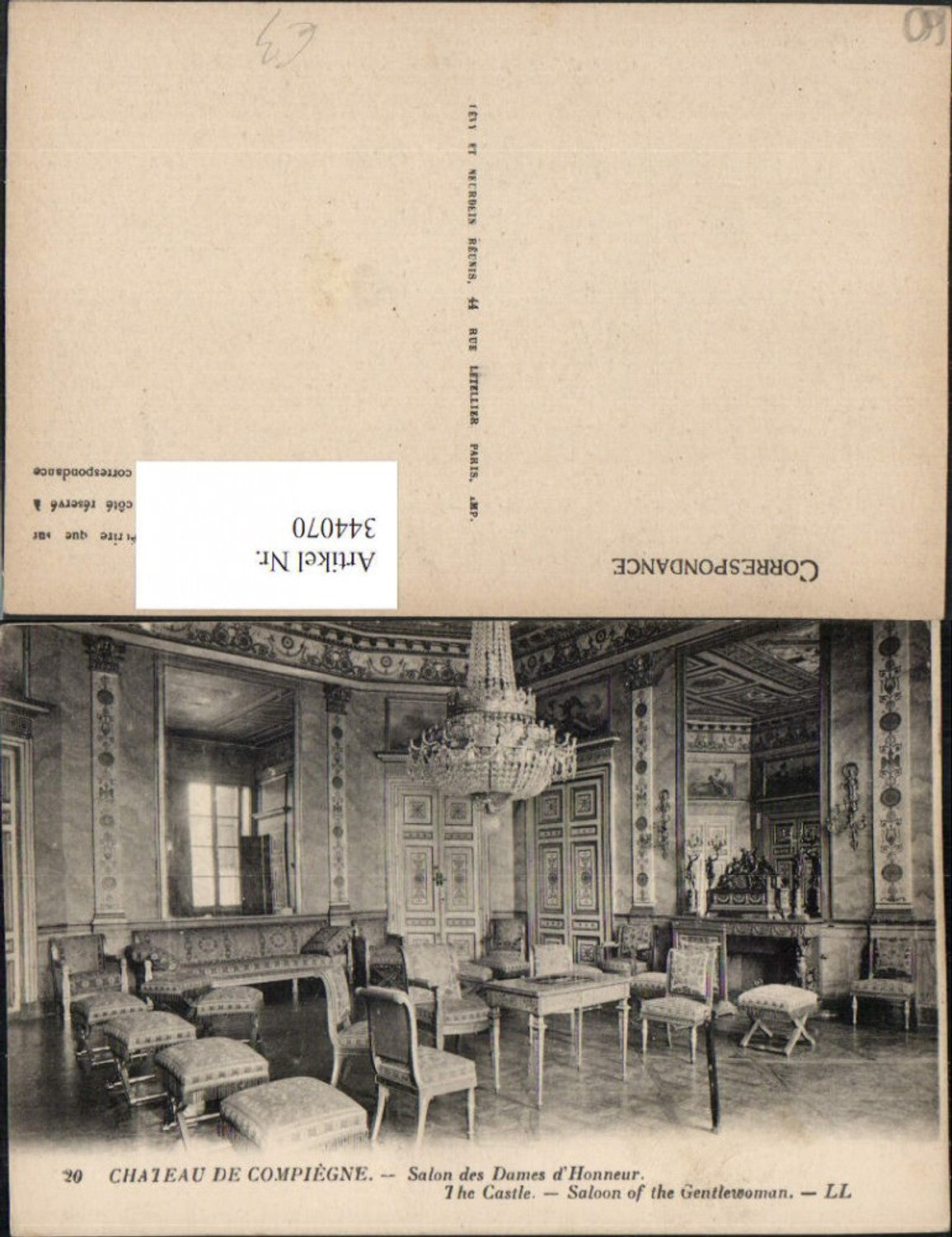 344070,Picardie Oise Chateau de Compiegne Salon des Dames d'Honneur Schloss Zimmer