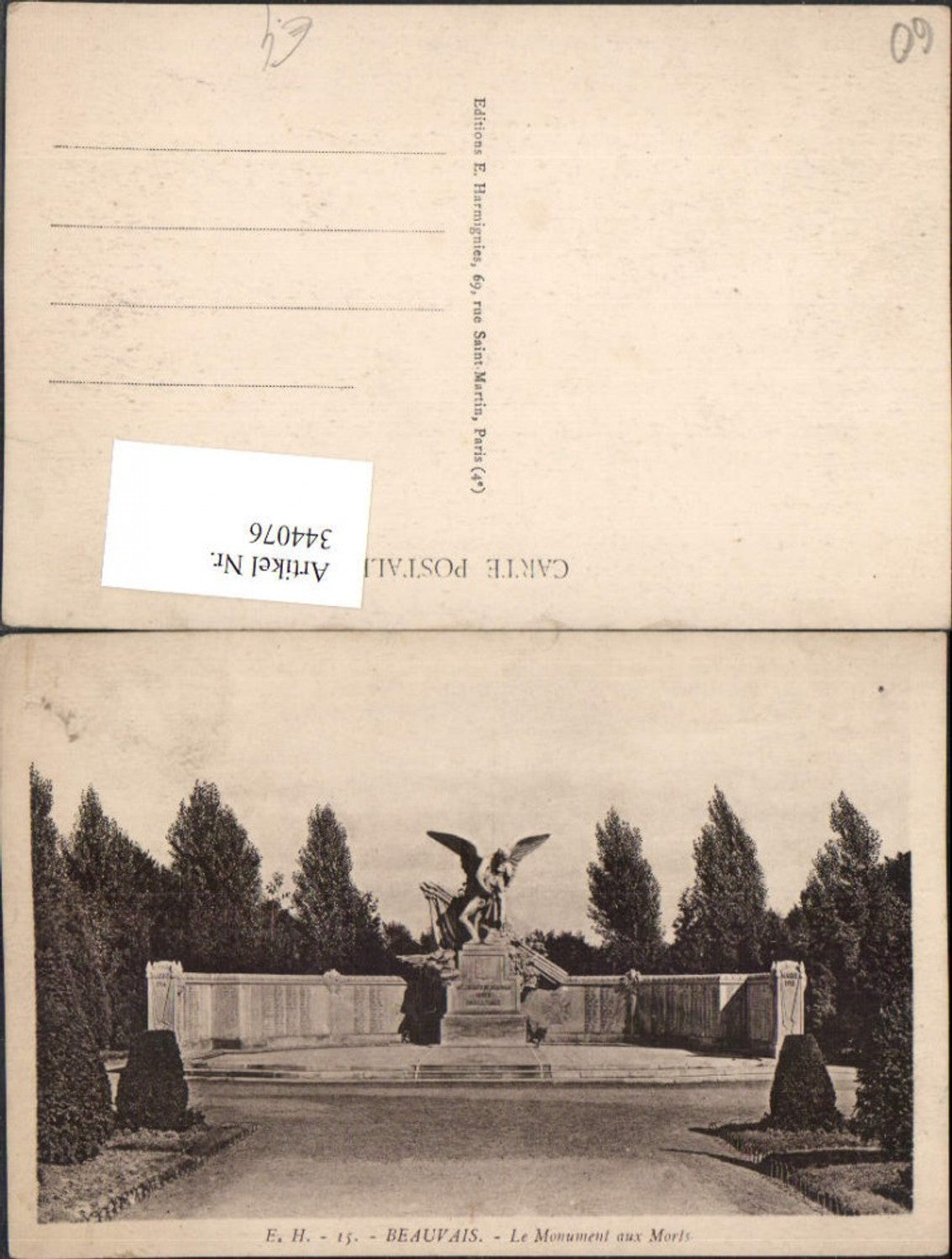 344076,Picardie Oise Beauvais Le Monument aux Morts Kriegerdenkmal