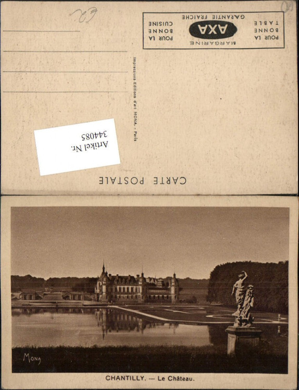 344085,Picardie Oise Chantilly Le Chateau Castle Statue