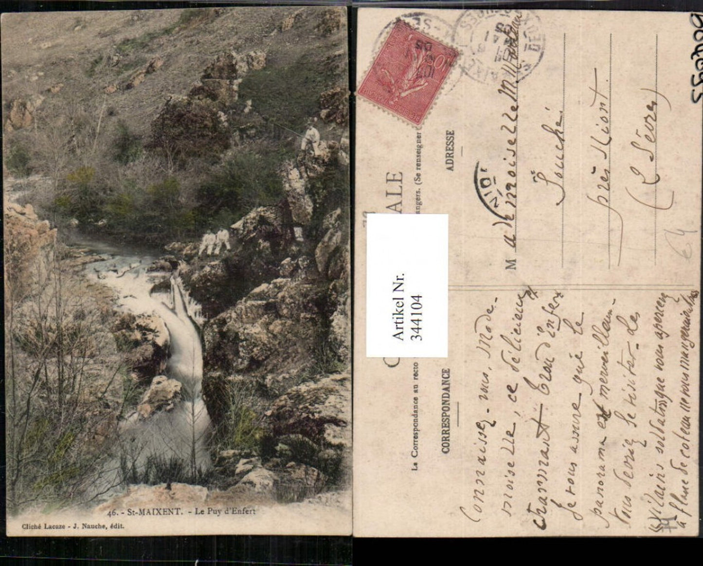 344104,Poitou-Charentes Deux-Sevres St-Maixent Le Puy d'Enfert Wasserfall