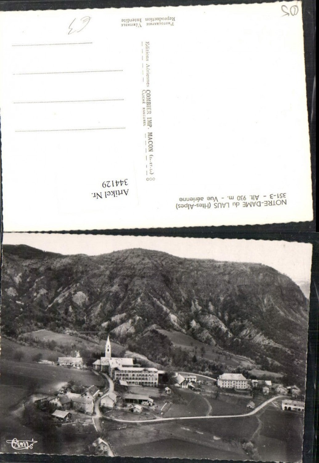 344129,Provence-Alpes-Cote-Azur Hautes-Alpes Laus Notre-Dame Kirche Fliegeraufnahme Bergkulisse