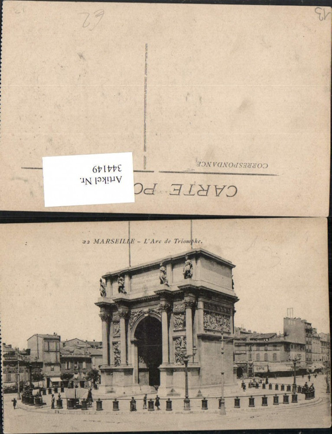 344149,Provence-Alpes-Cote-Azur Bouches-de-Rhone Marseille L'Arc de Triomphe Triumphbogen