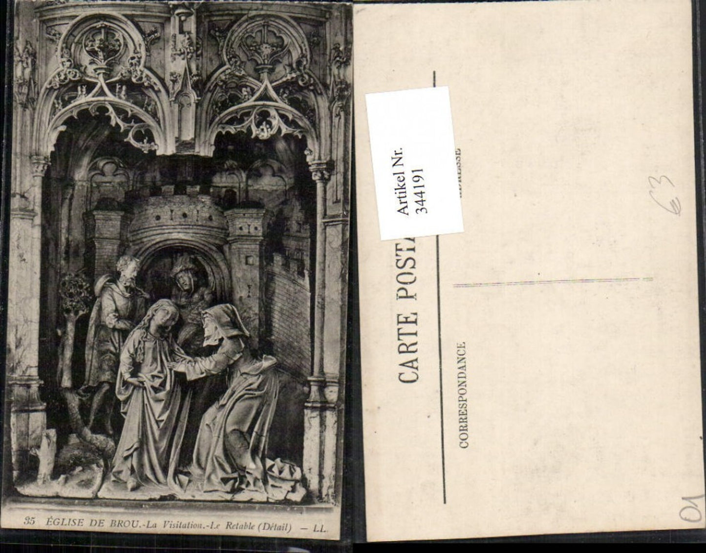 344191,Rhone-Alpes Ain Brou Eglise La Visitation Le Retable Kirche Figuren