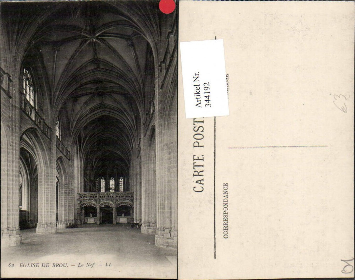 344192,Rhone-Alpes Ain Brou Eglise La Nef Kirche Innenansicht