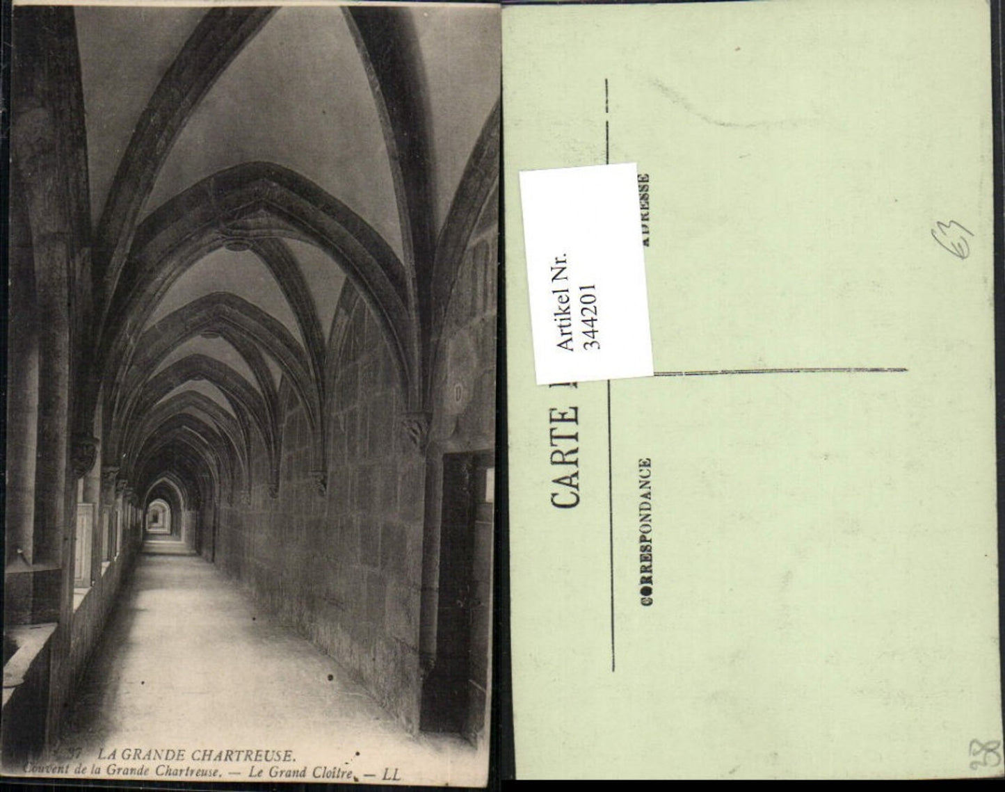 344201,Rhone-Alpes Isere Grande Chartreuse Couvent Grand Cloitre Kloster Gang