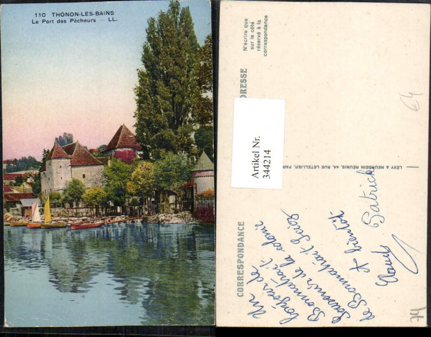 344214,Rhone-Alpes Haute-Savoie Thonon-les-Bains Le Port des Pecheurs Hafen Boote