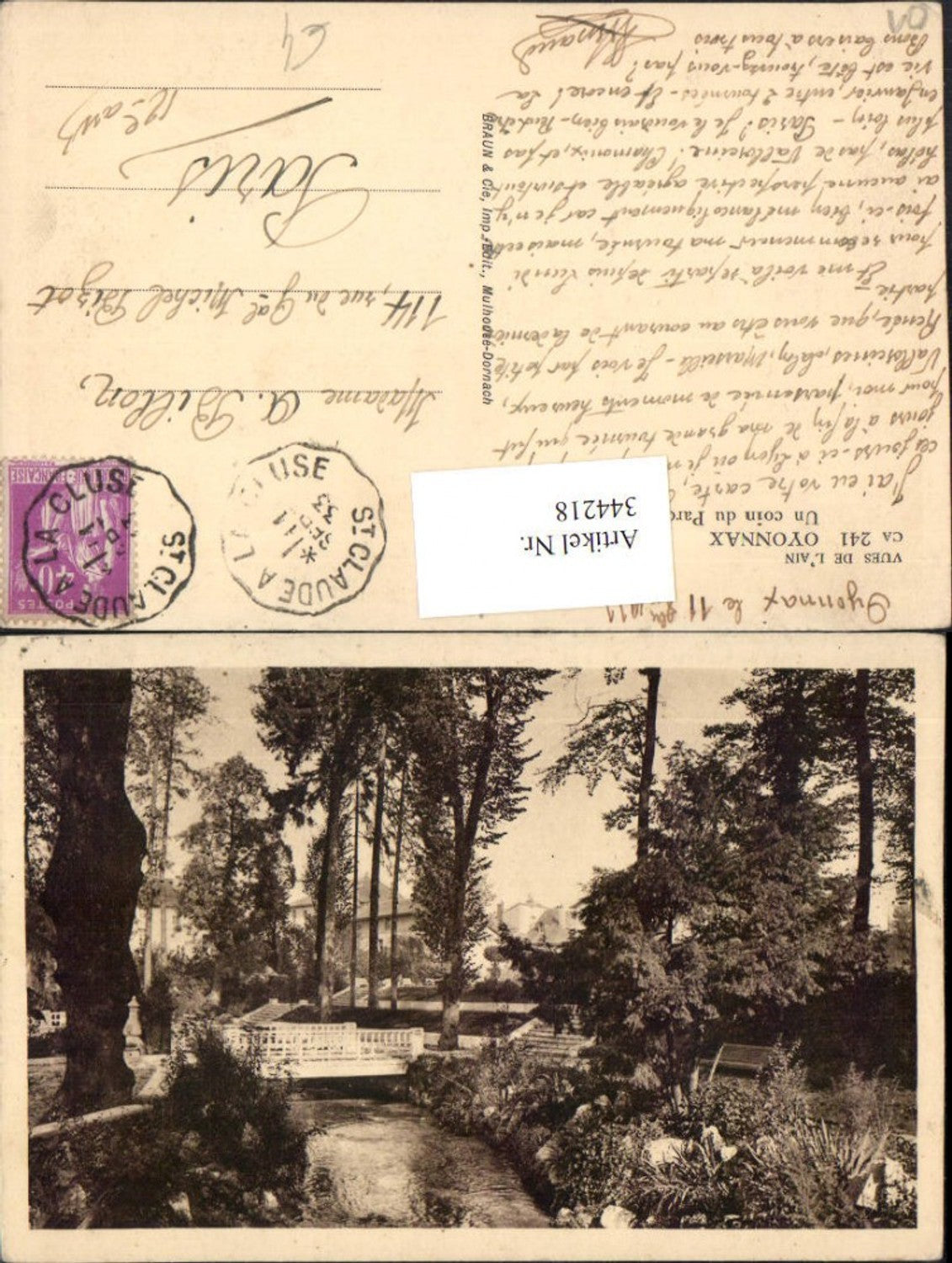 344218,Rhone-Alpes Ain Oyonnax Un coin du Parc Park Brücke