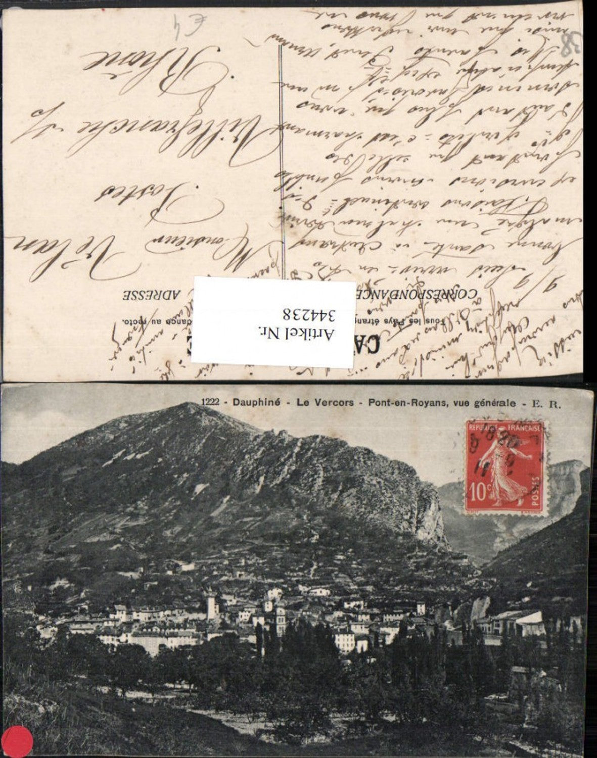 344238,Rhone-Alpes Isere Le Vercors Pont-en-Royans vue generale Totale Bergkulisse