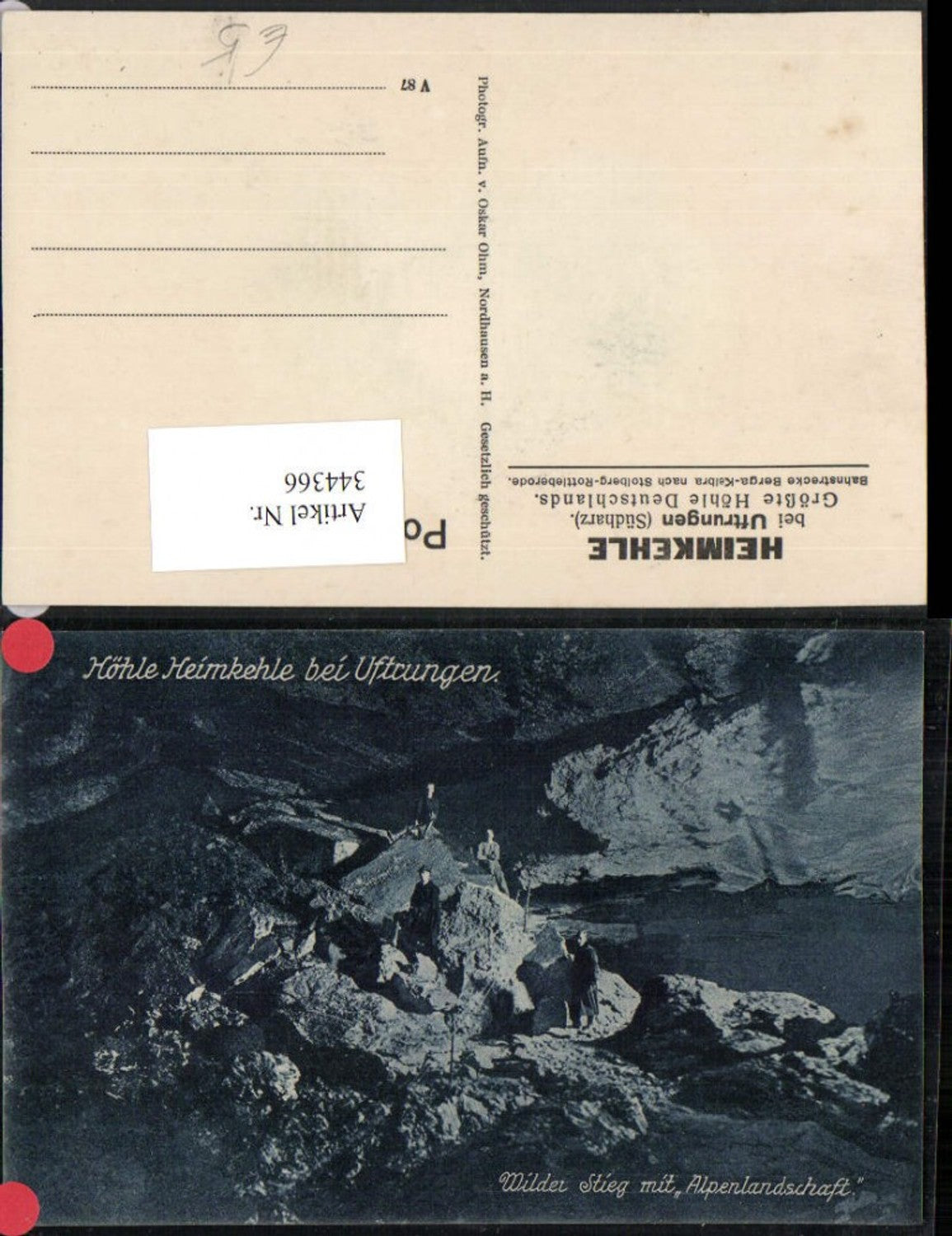 344366,Höhle Heimkehle b. Uftrungen Wilder Stieg m. Alpenlandschaft