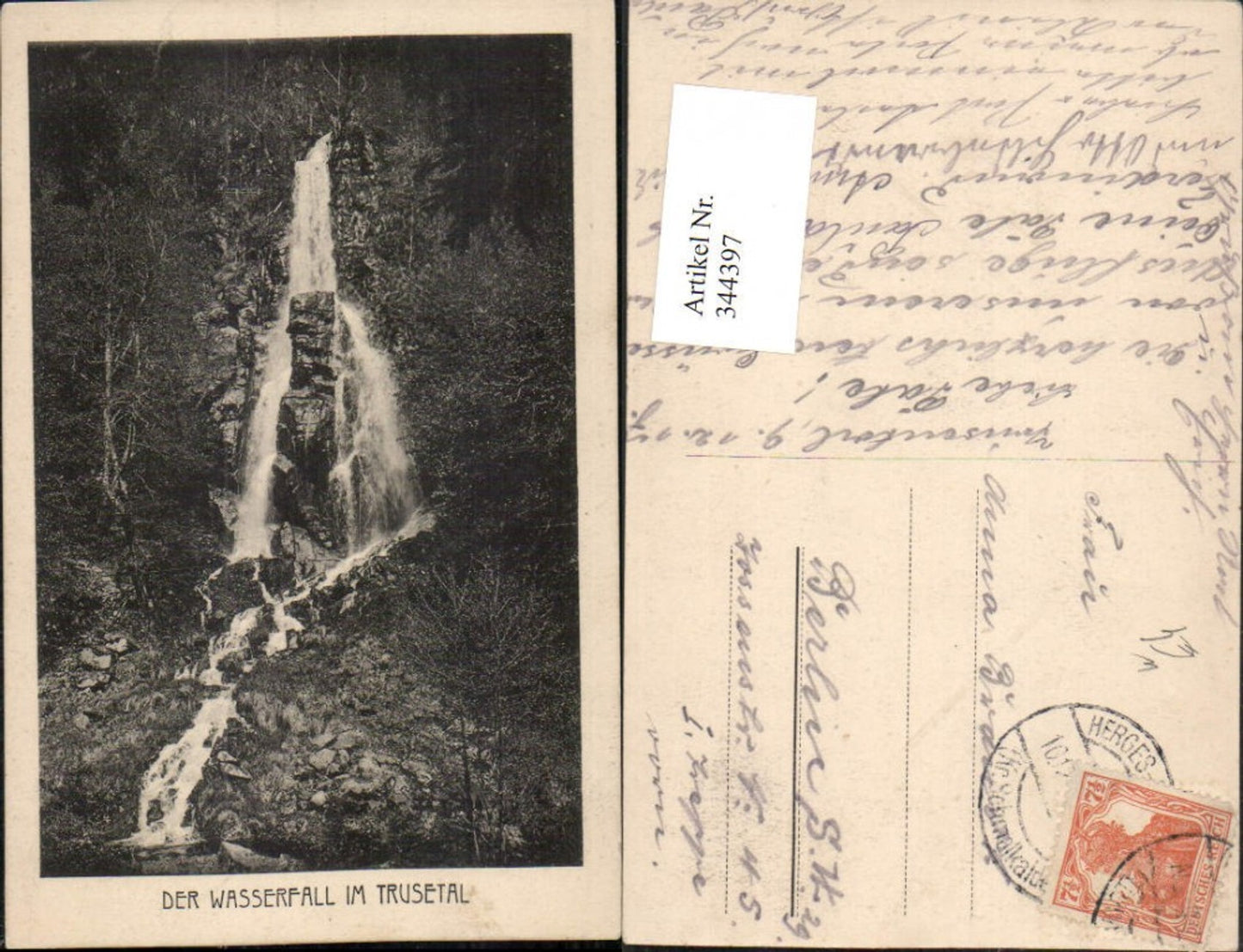 344397,Wasserfall im Trusetal b. Brotterode-Trusetal
