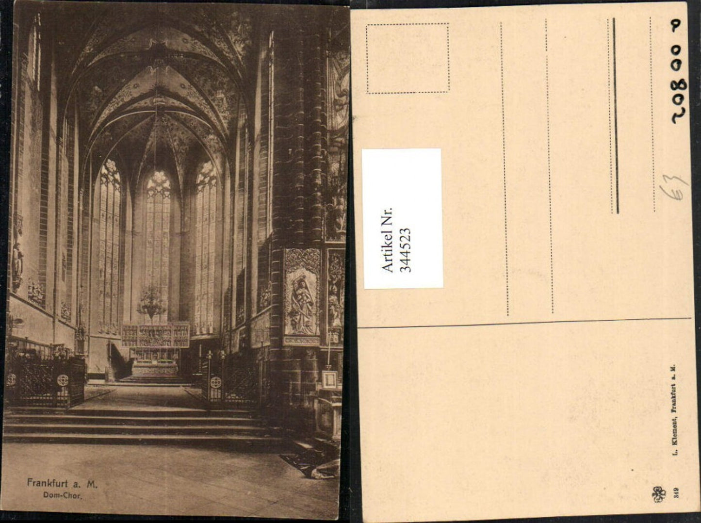 344523,Frankfurt am Main Dom Innenansicht Chor