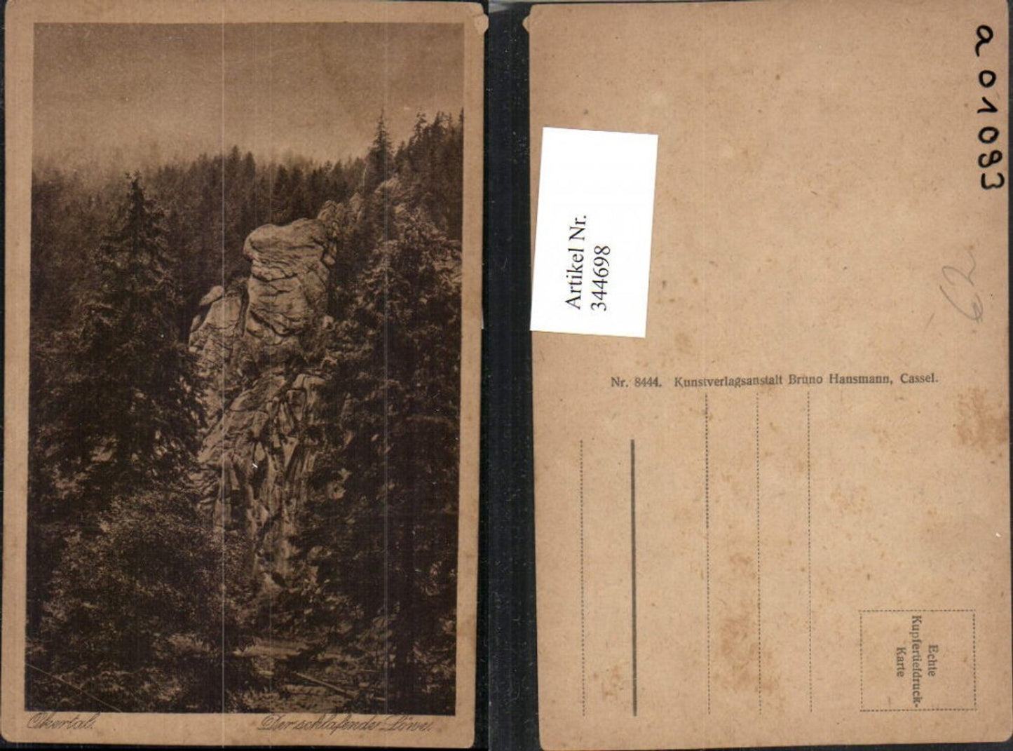 344698,Okertal b. Schladen Der schlafende Löwe Felsen