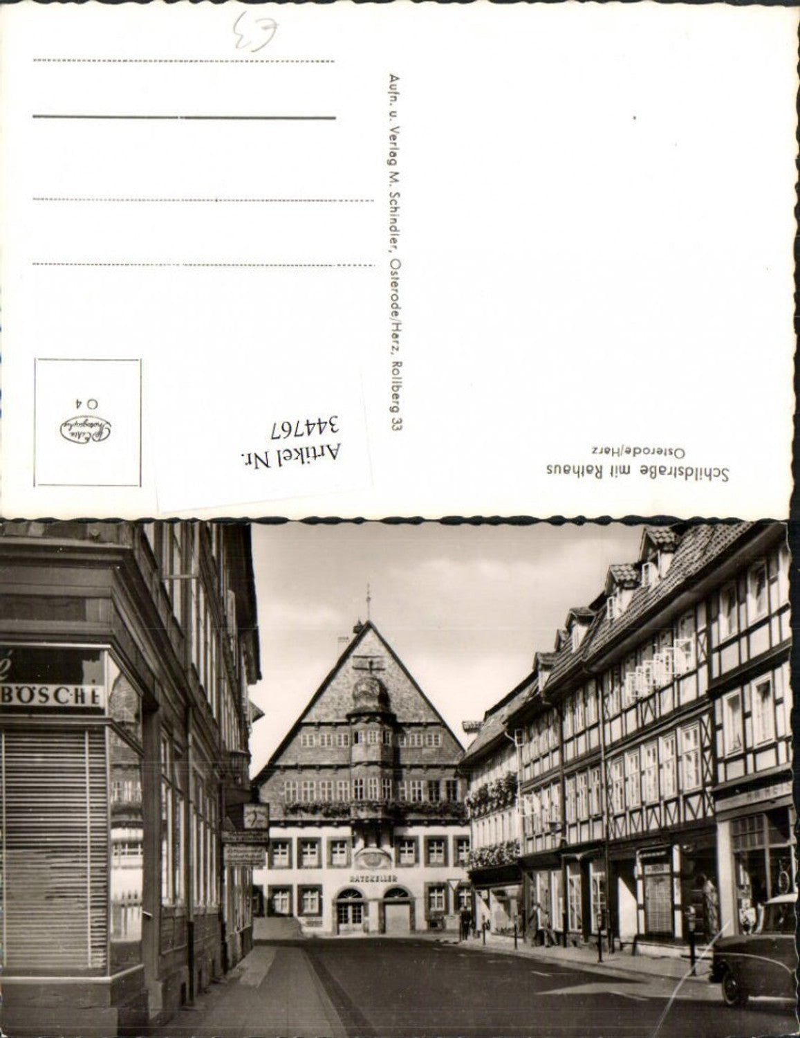 344767,Osterode am Harz Schildstraße m. Rathaus Straßenansicht