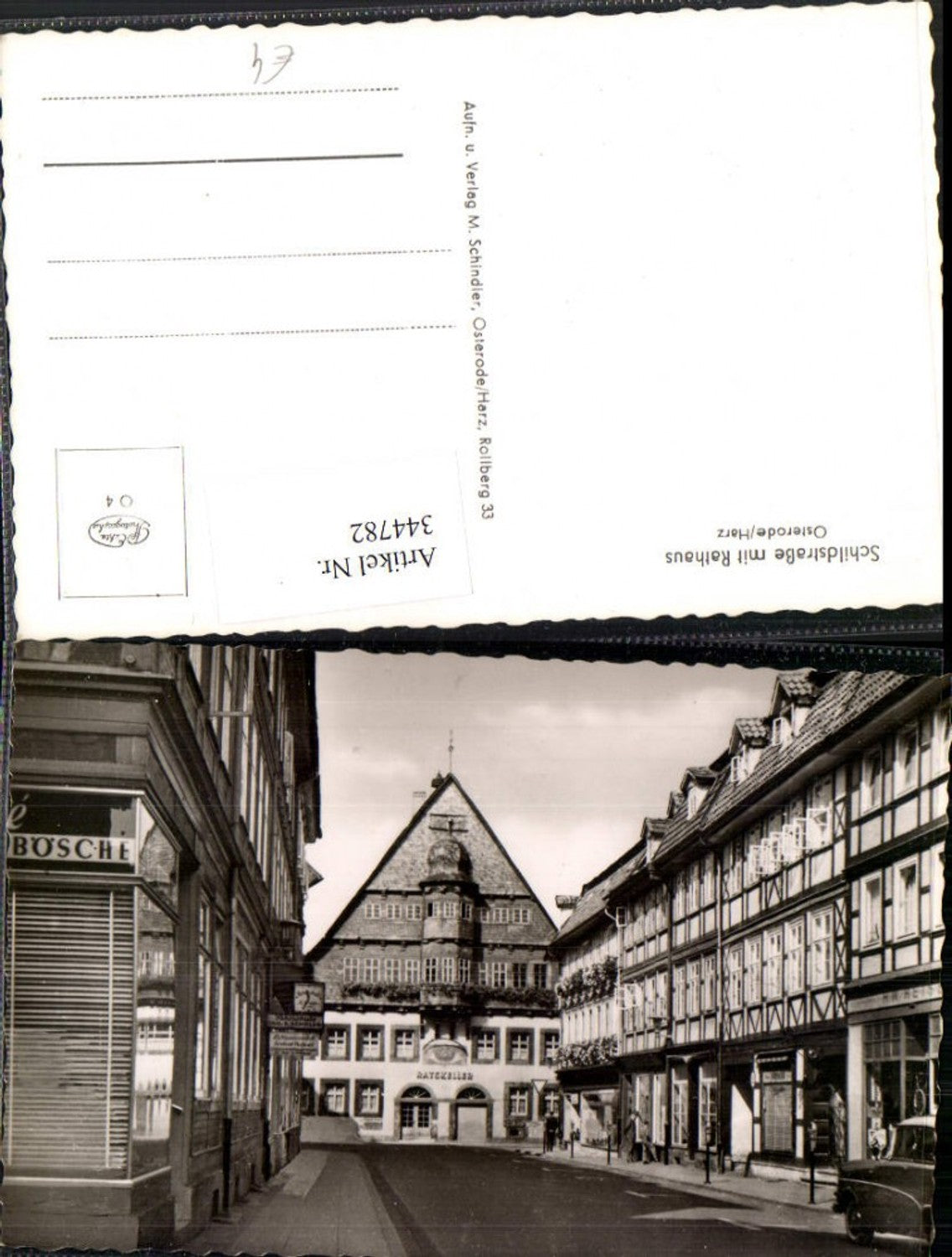 344782,Osterode am Harz Schildstraße m. Rathaus Straßenansicht