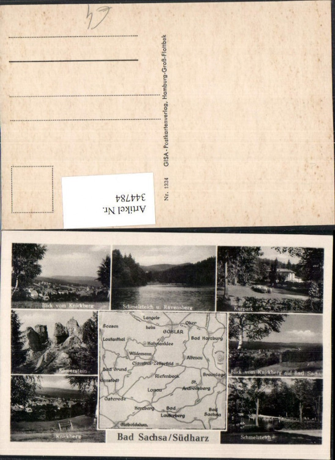 344784,Bad Sachsa Totale Kurpark Schmelzteich Römerstein Landkarte Mehrbildkarte