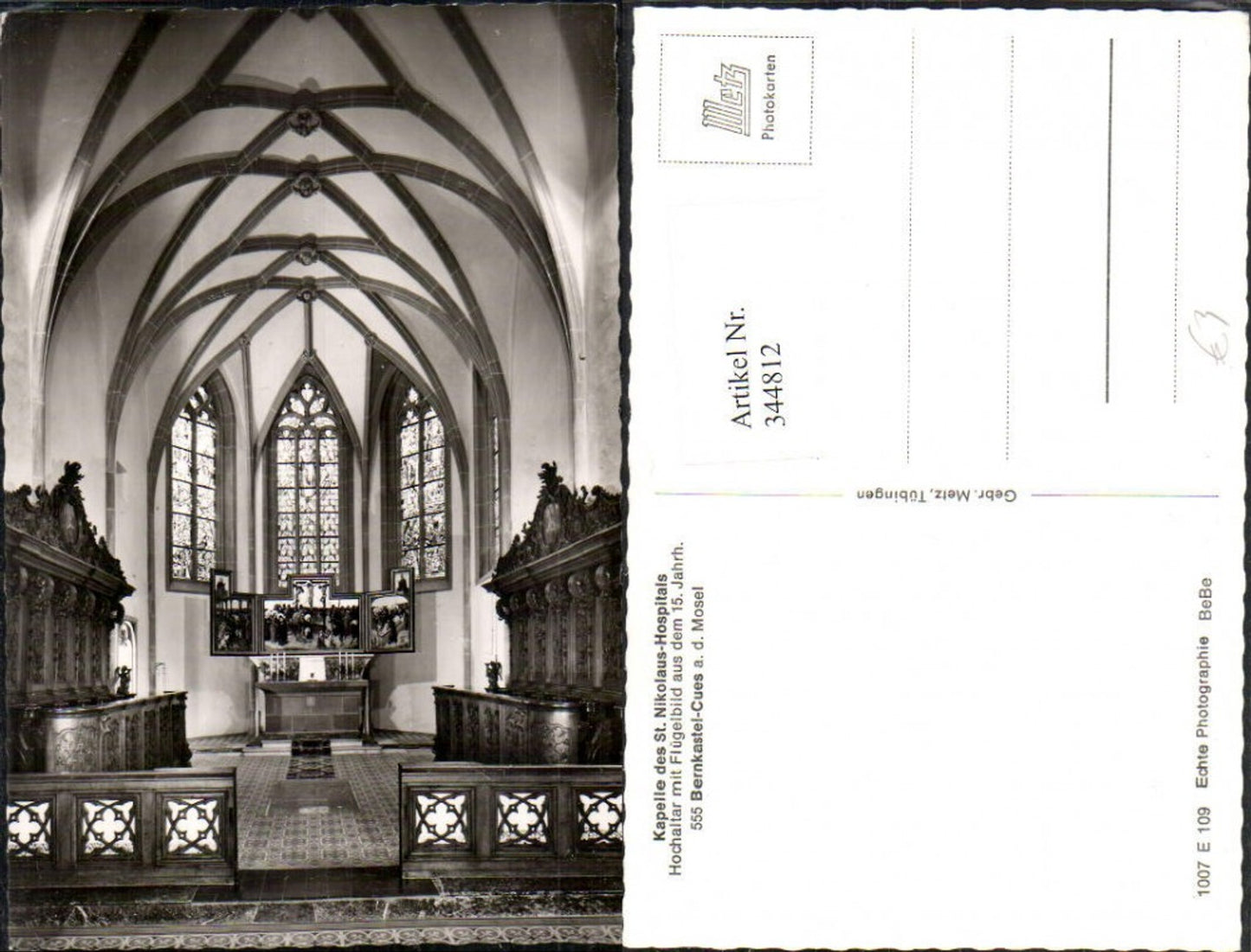 344812,Bernkastel-Kues an d. Mosel Kapelle St. Nikolaus-Hospitals Hochaltar Flügelbild