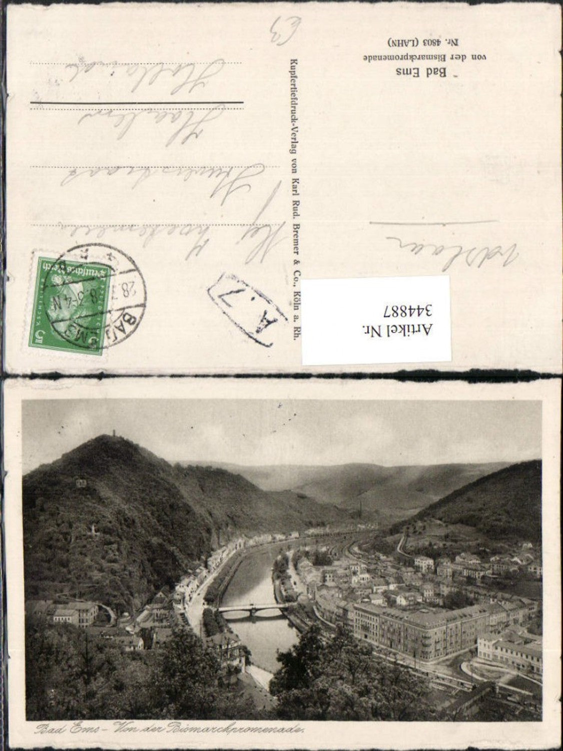 344887,Bad Ems Totale von der Bismarck-Promenade