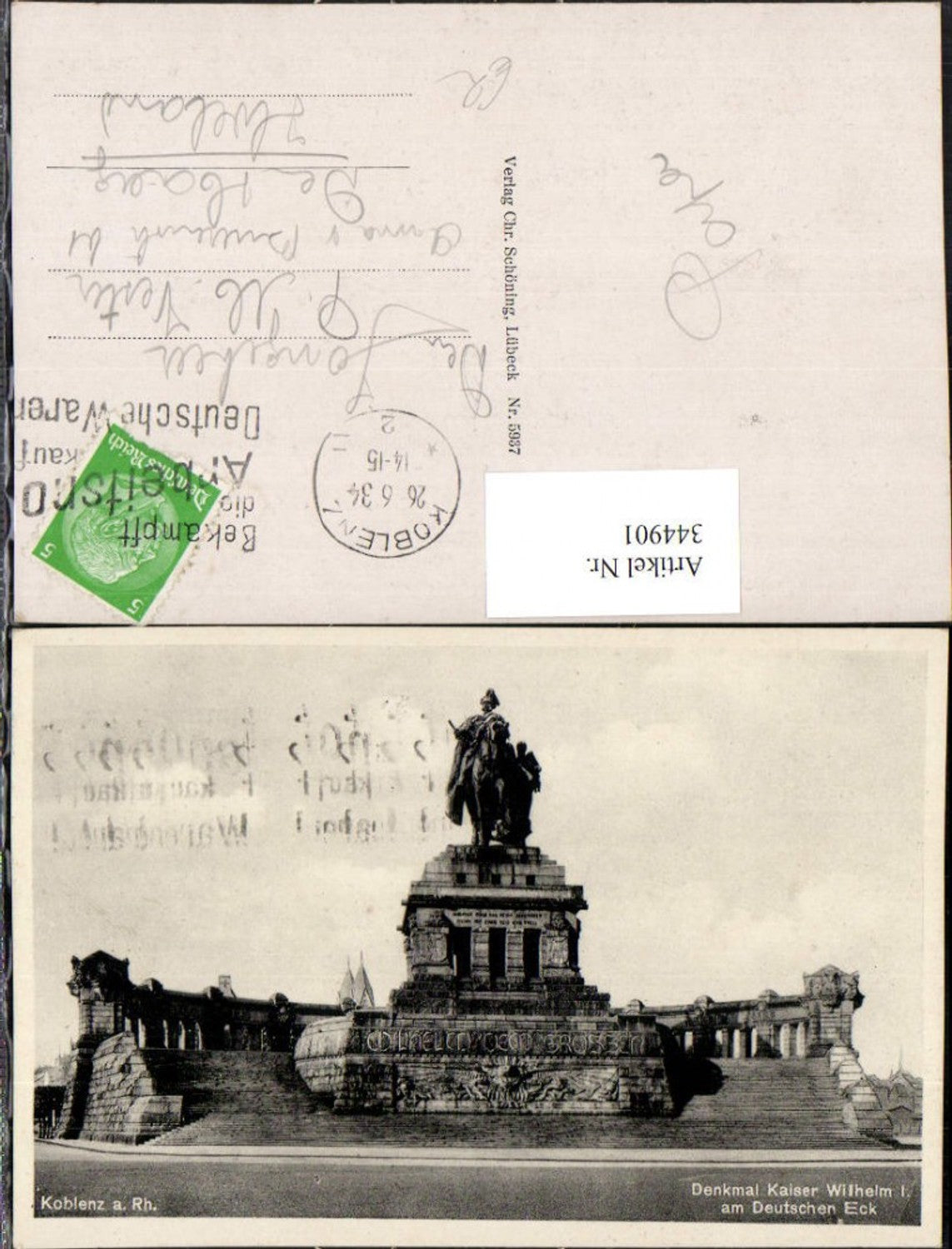 344901,Koblenz am Rhein Denkmal Kaiser Wilhelm am Deutschen Eck