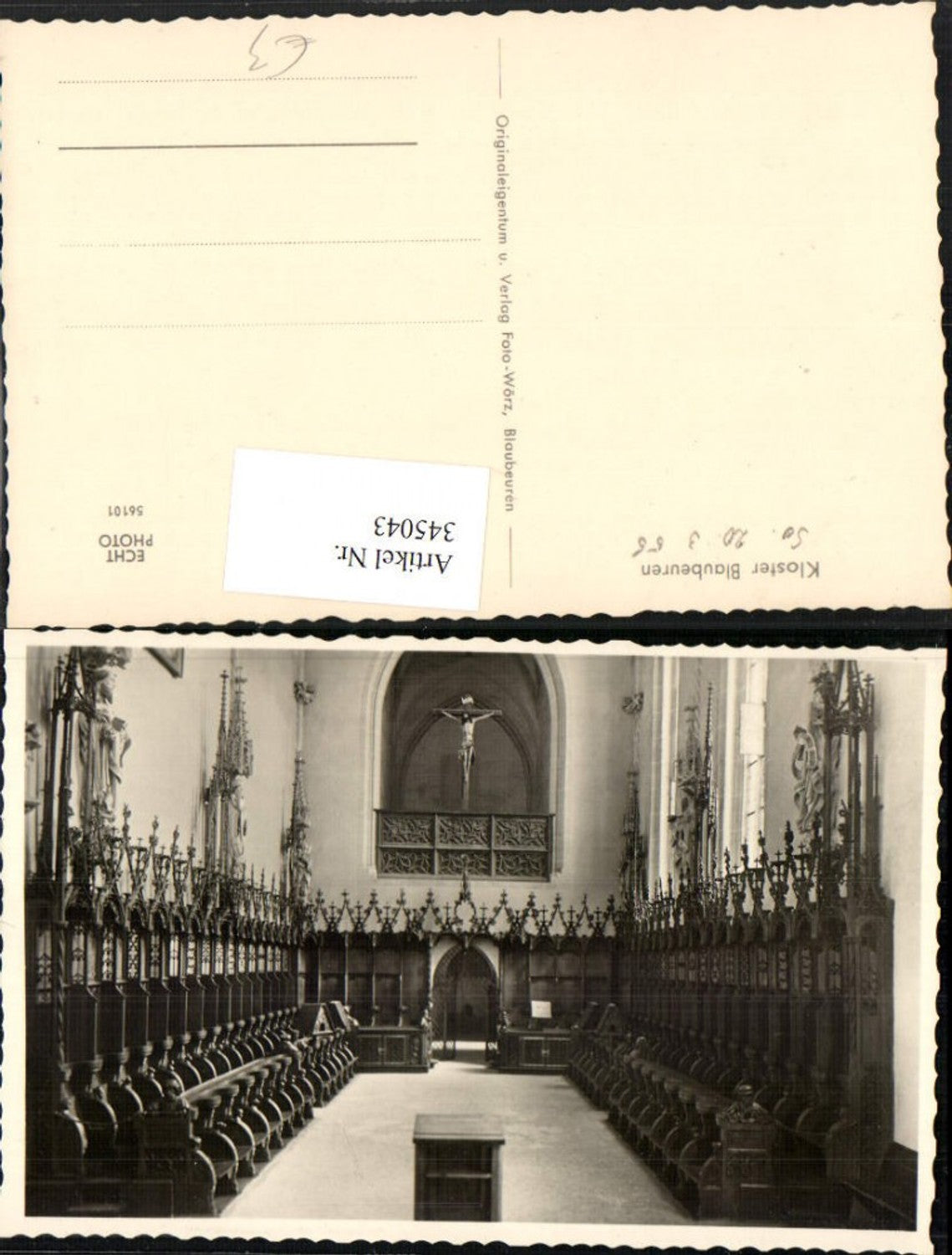 345043,Kloster Blaubeuren Innenansicht Chorgestühl