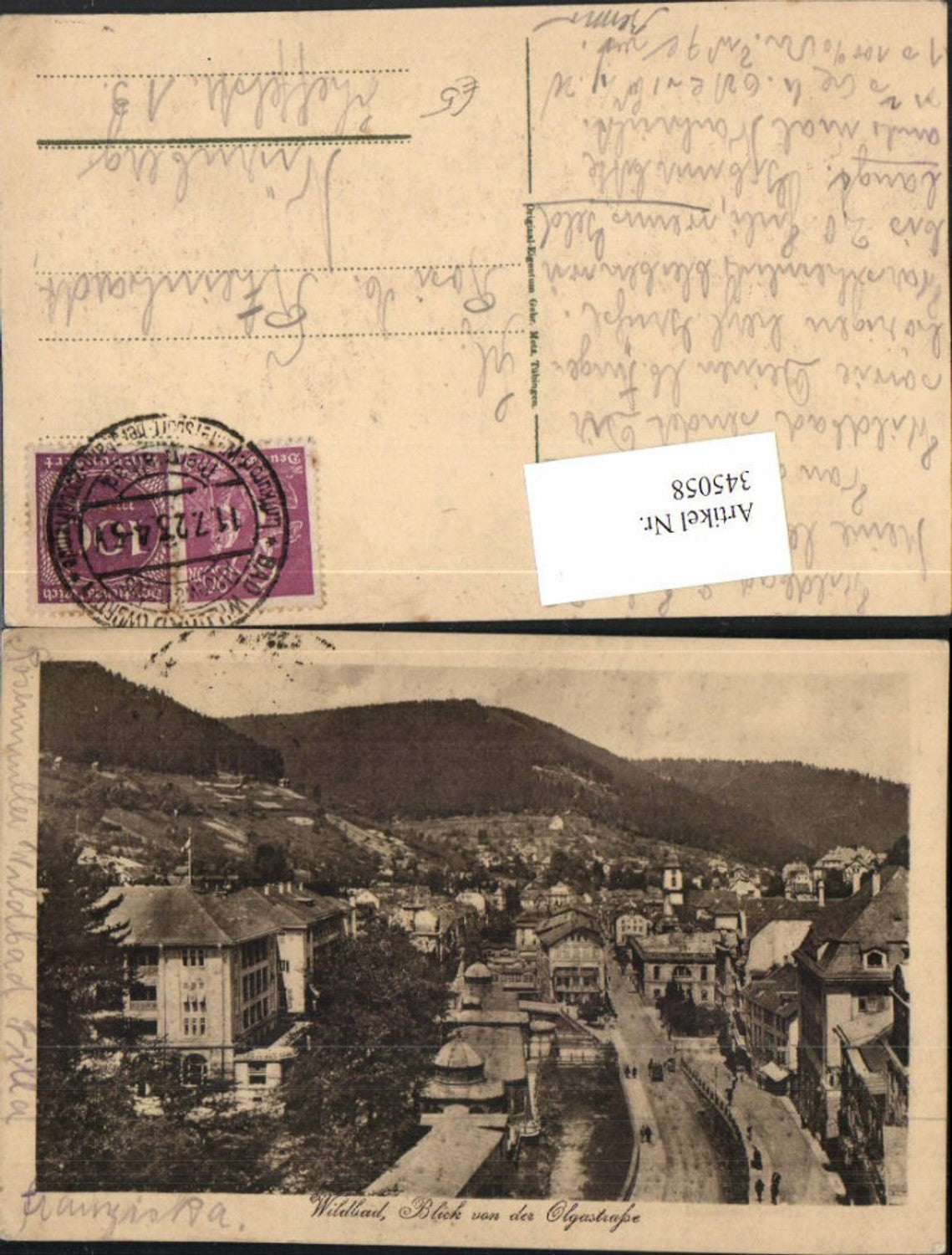 345058,Wildbad Totale Blick von der Olgastraße
