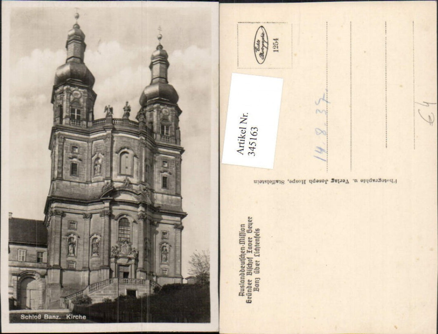345163,Schloss Banz Kirche b. Bad Staffelstein