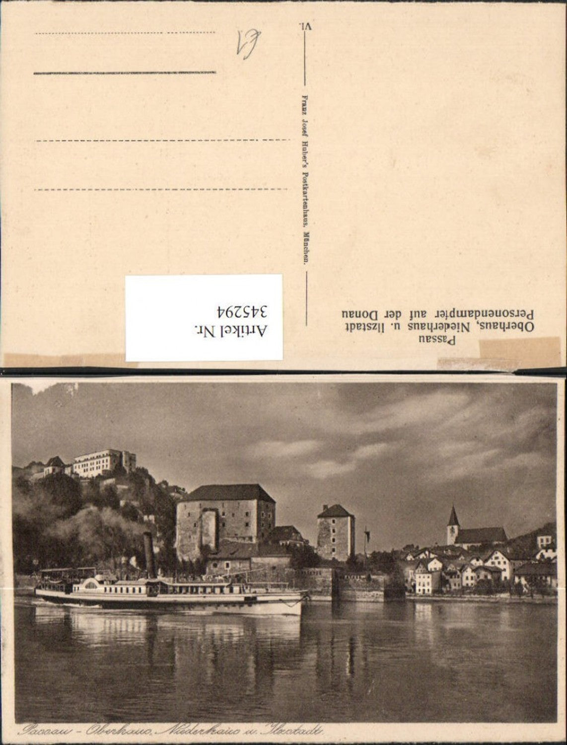 345294,Passau Oberhaus Niederhaus u. Ilzstadt Dampfer