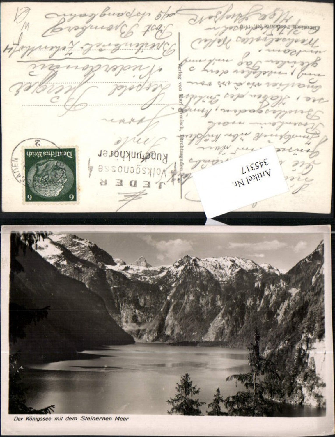 345317, Königssee Lake near Schönau with Steinernes Meer mountain scenery